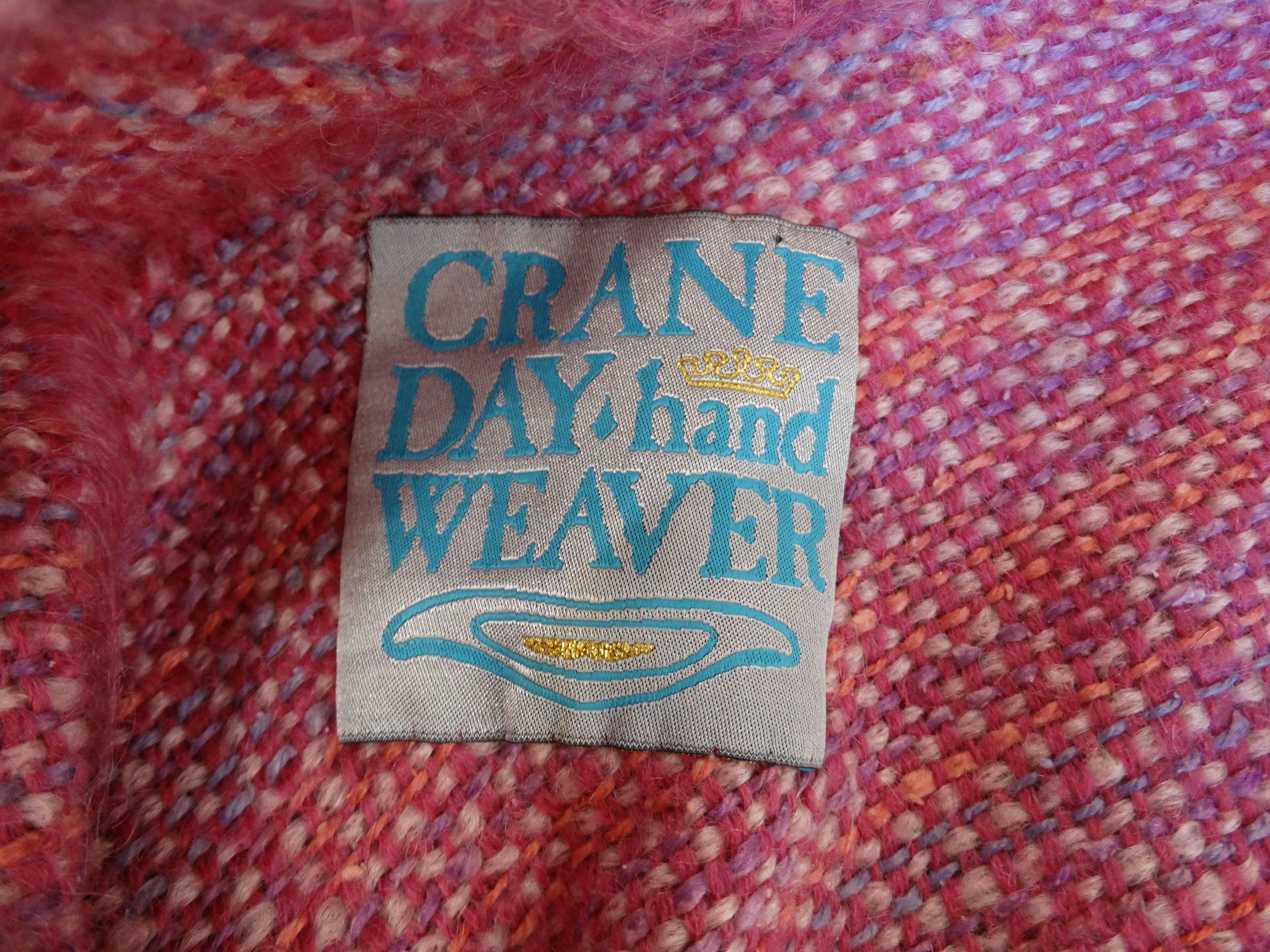 1990s Abrazo Crane Day Weaver Fringe Poncho 2