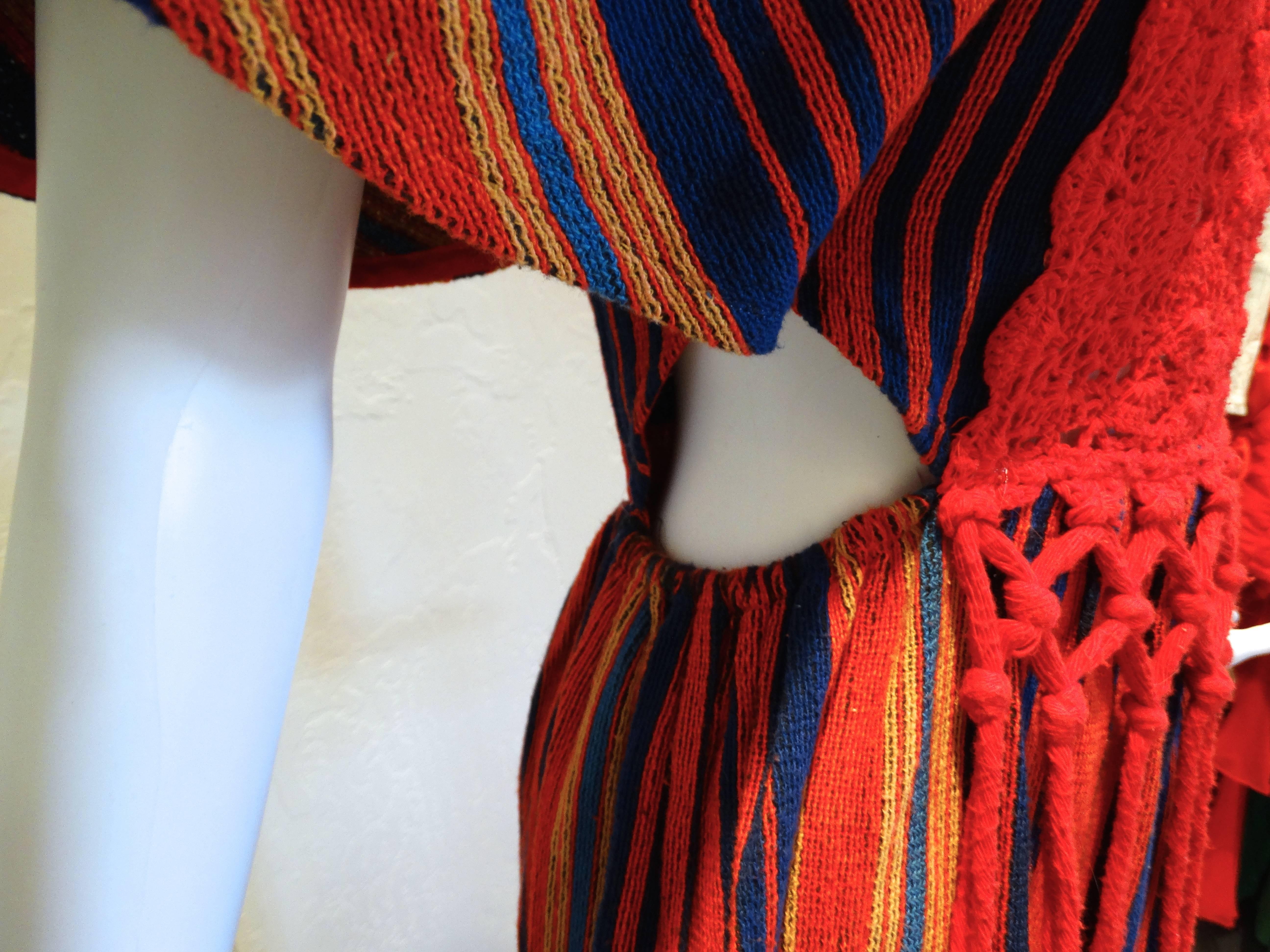 1970s Rikma Bohemian Crochet W/Fringe Maxi Dress In Excellent Condition In Scottsdale, AZ