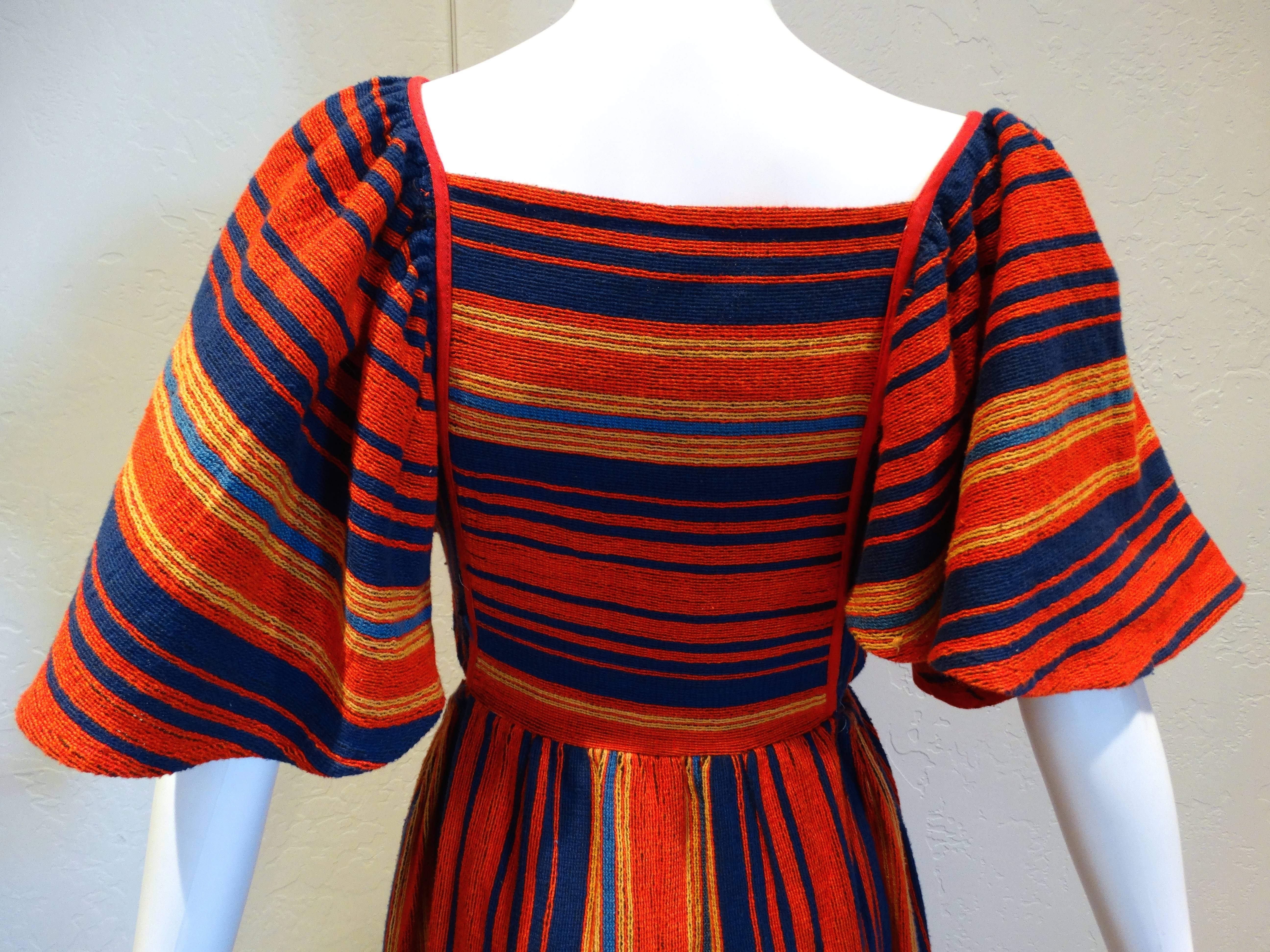 1970s Rikma Bohemian Crochet W/Fringe Maxi Dress 4