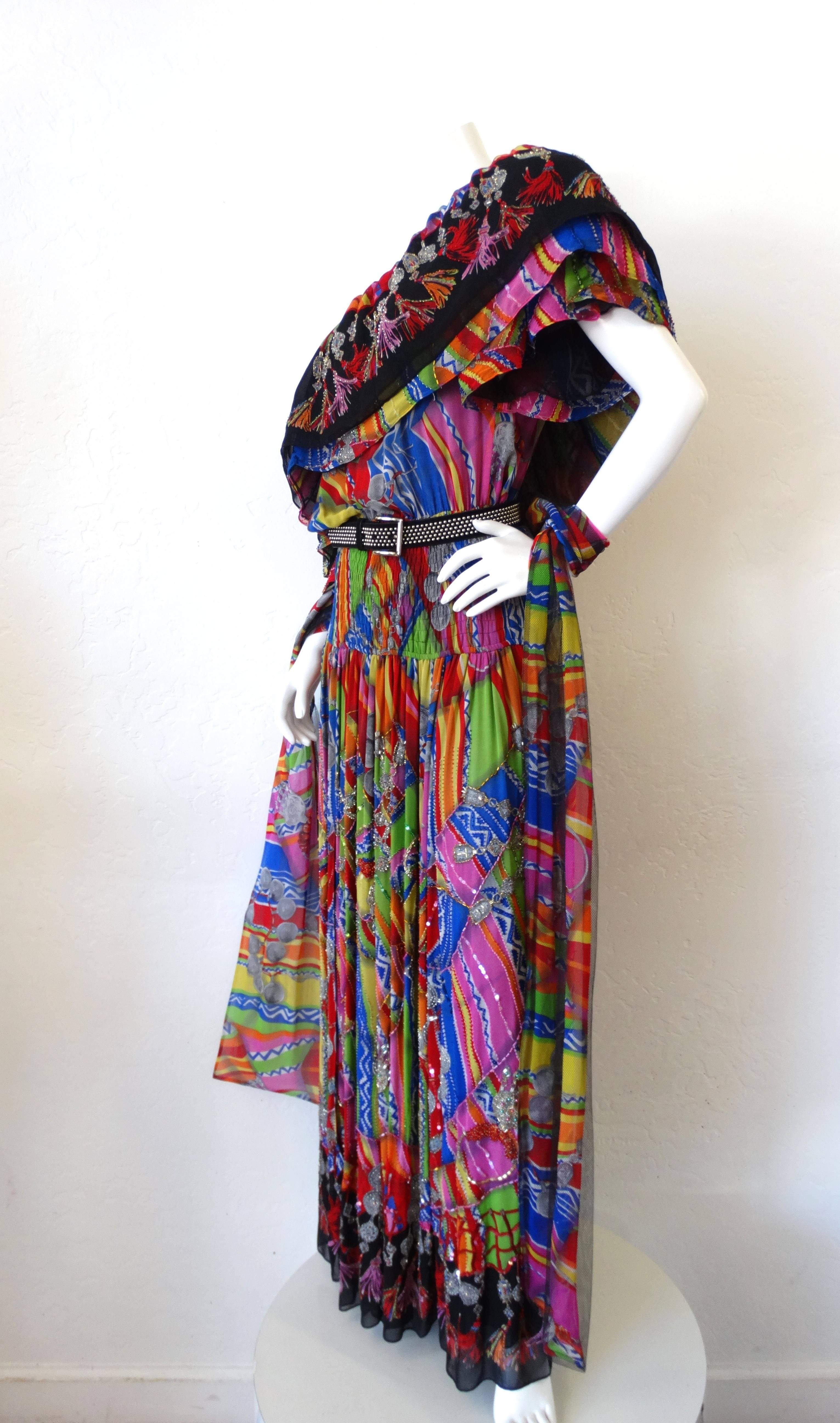 Flirty 1980s Diane Freis Carwash Sequin Dress In Excellent Condition In Scottsdale, AZ