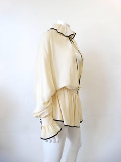 1970s Valentino Sexy Ruffle Blouse