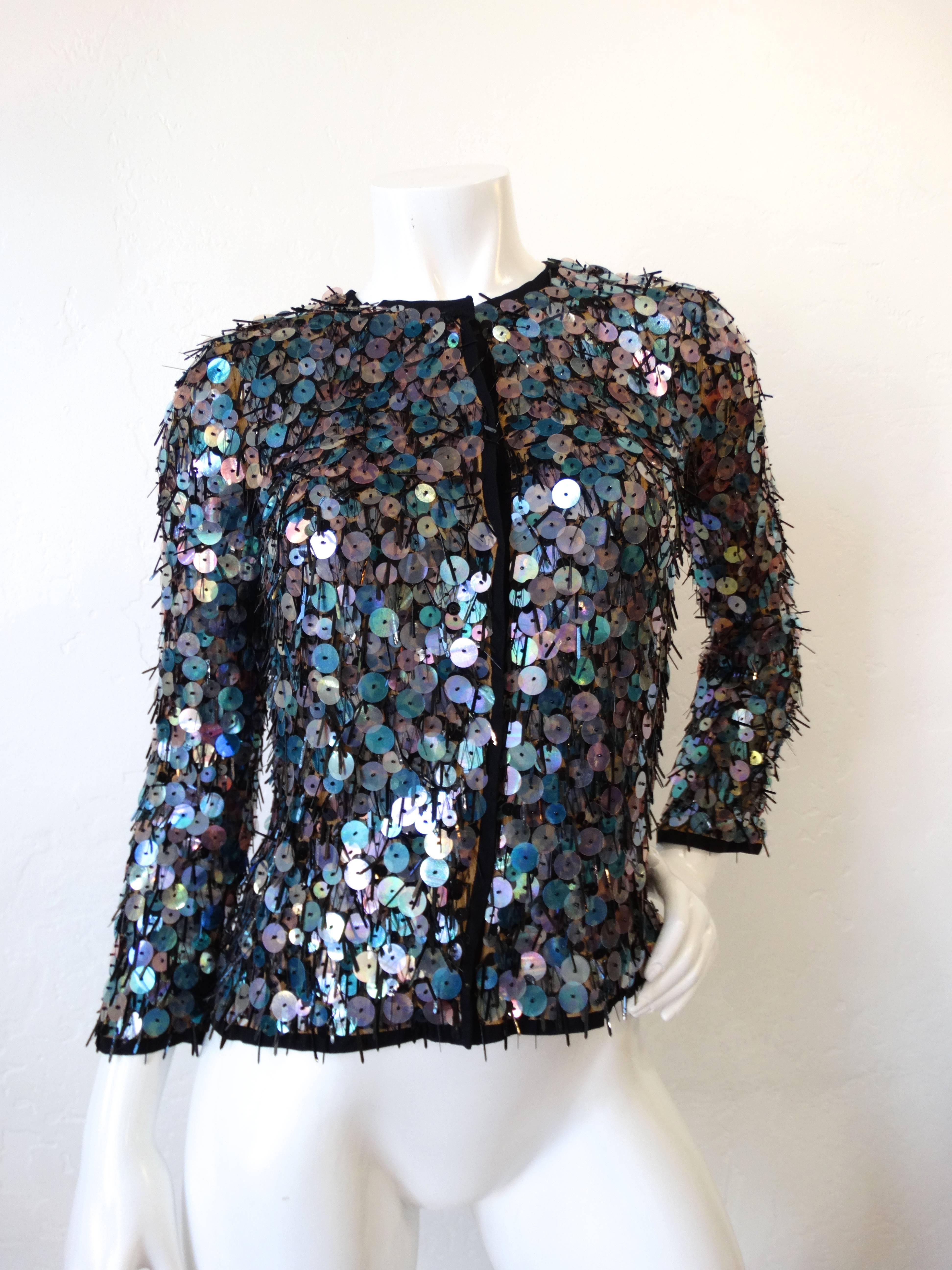 iridescent sequin blazer