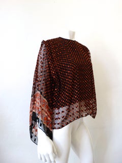 1970s SheerJulio Bohemian Angel Sleeve Blouse