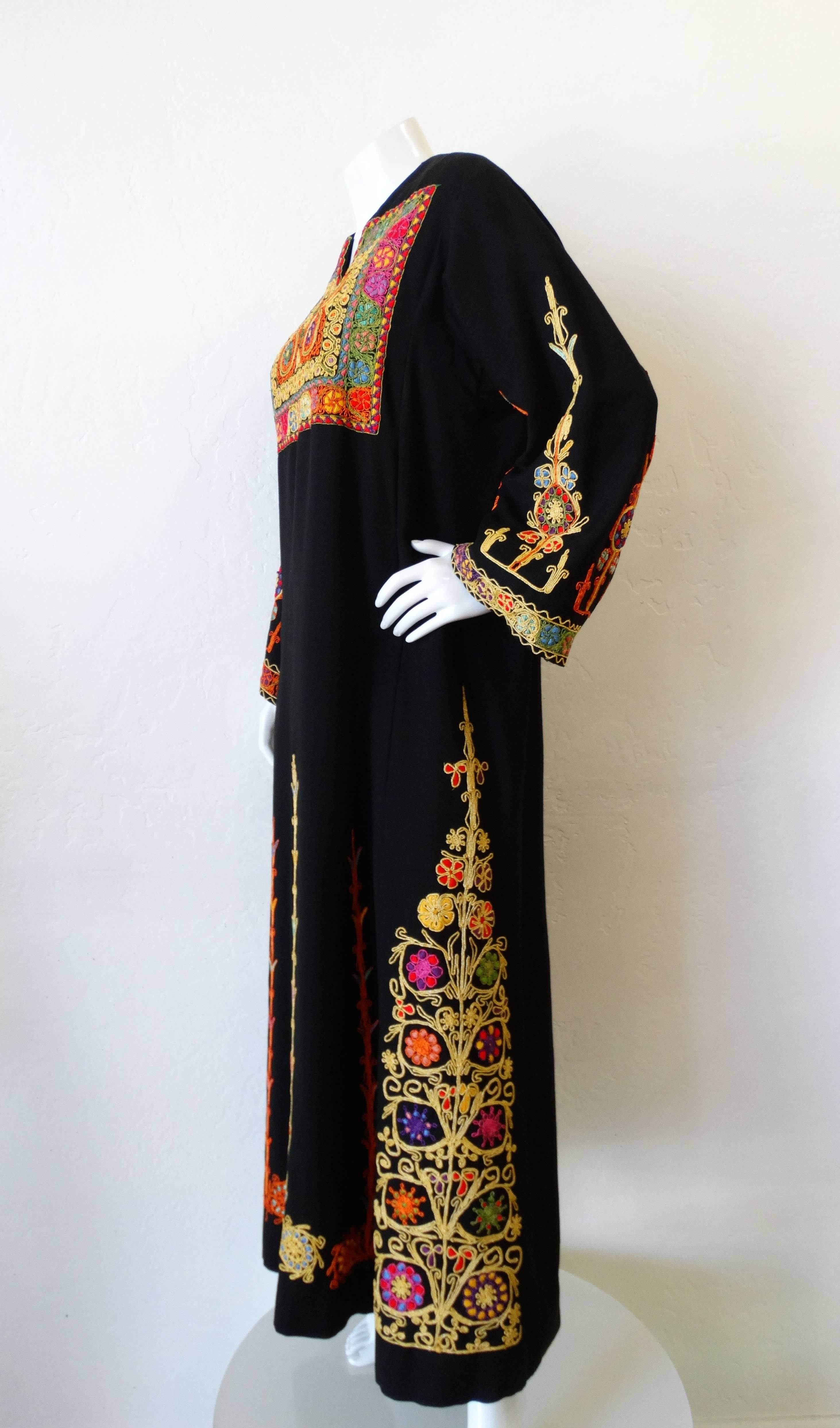 1970s Maskit Israel Embroidered Maxi Dress at 1stDibs | maskit jewelry