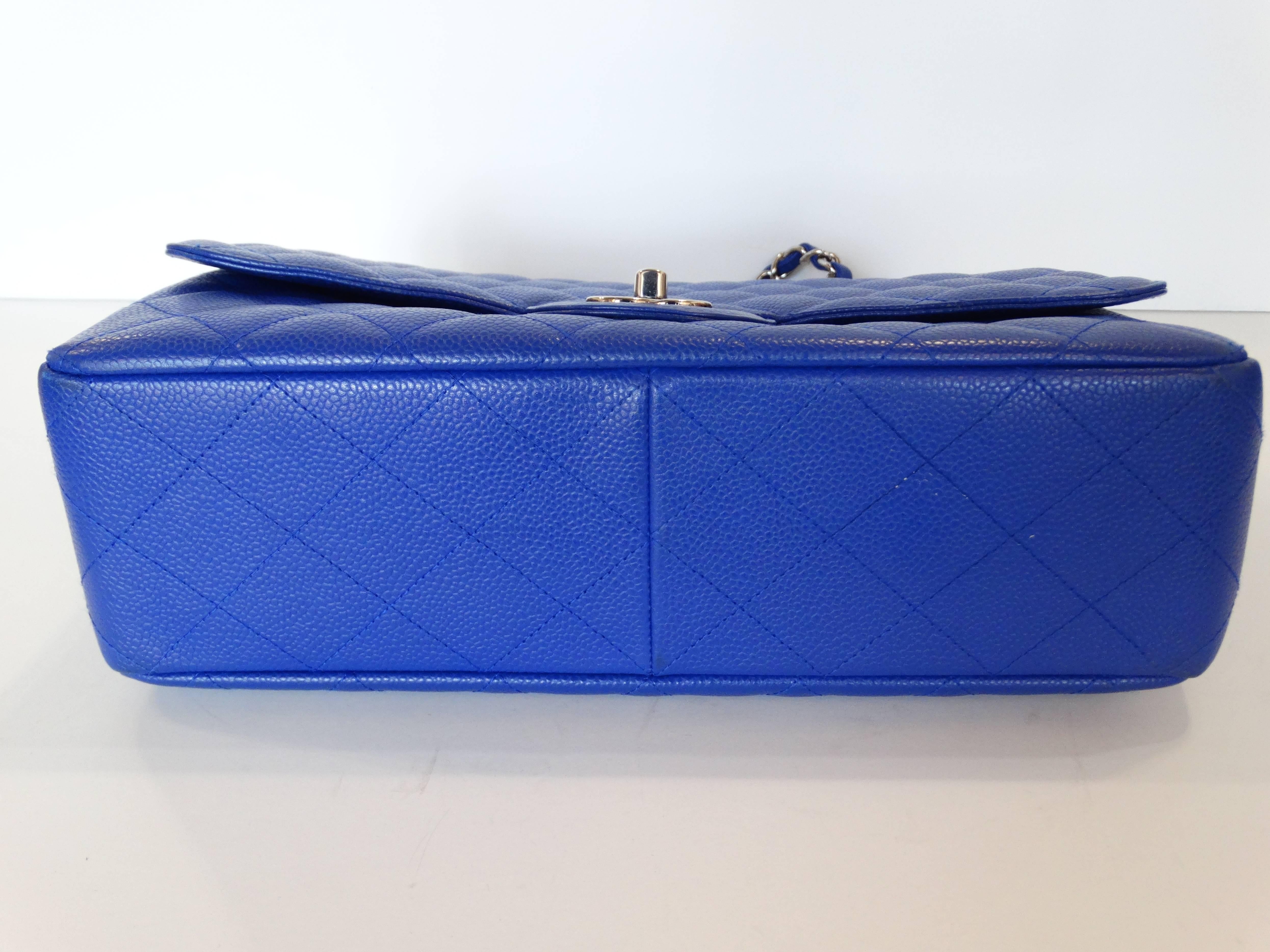 Blue Chanel 10c Bleu Roi Caviar Jumbo Shoulder Bag, 2010  