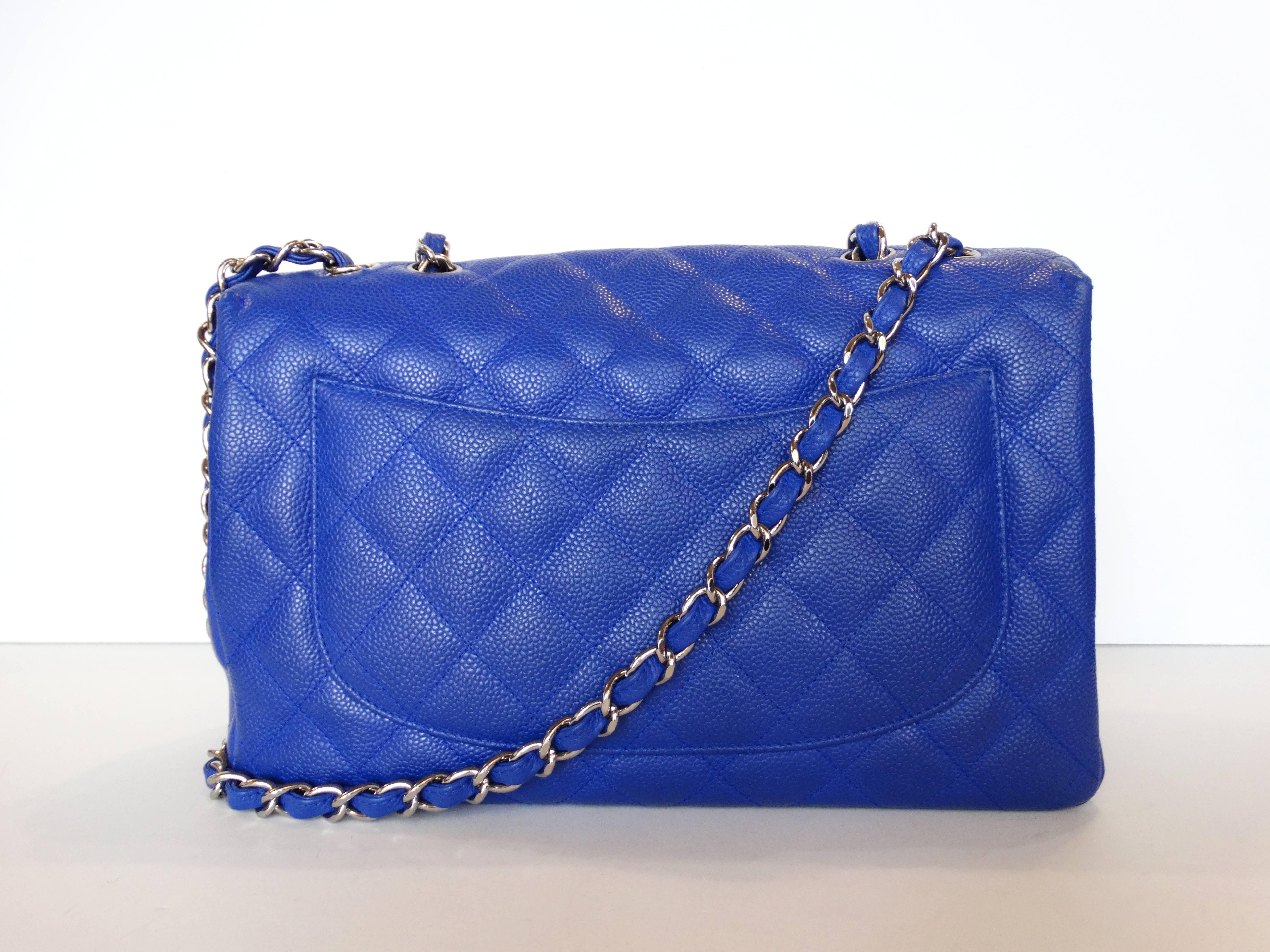 Women's Chanel 10c Bleu Roi Caviar Jumbo Shoulder Bag, 2010  