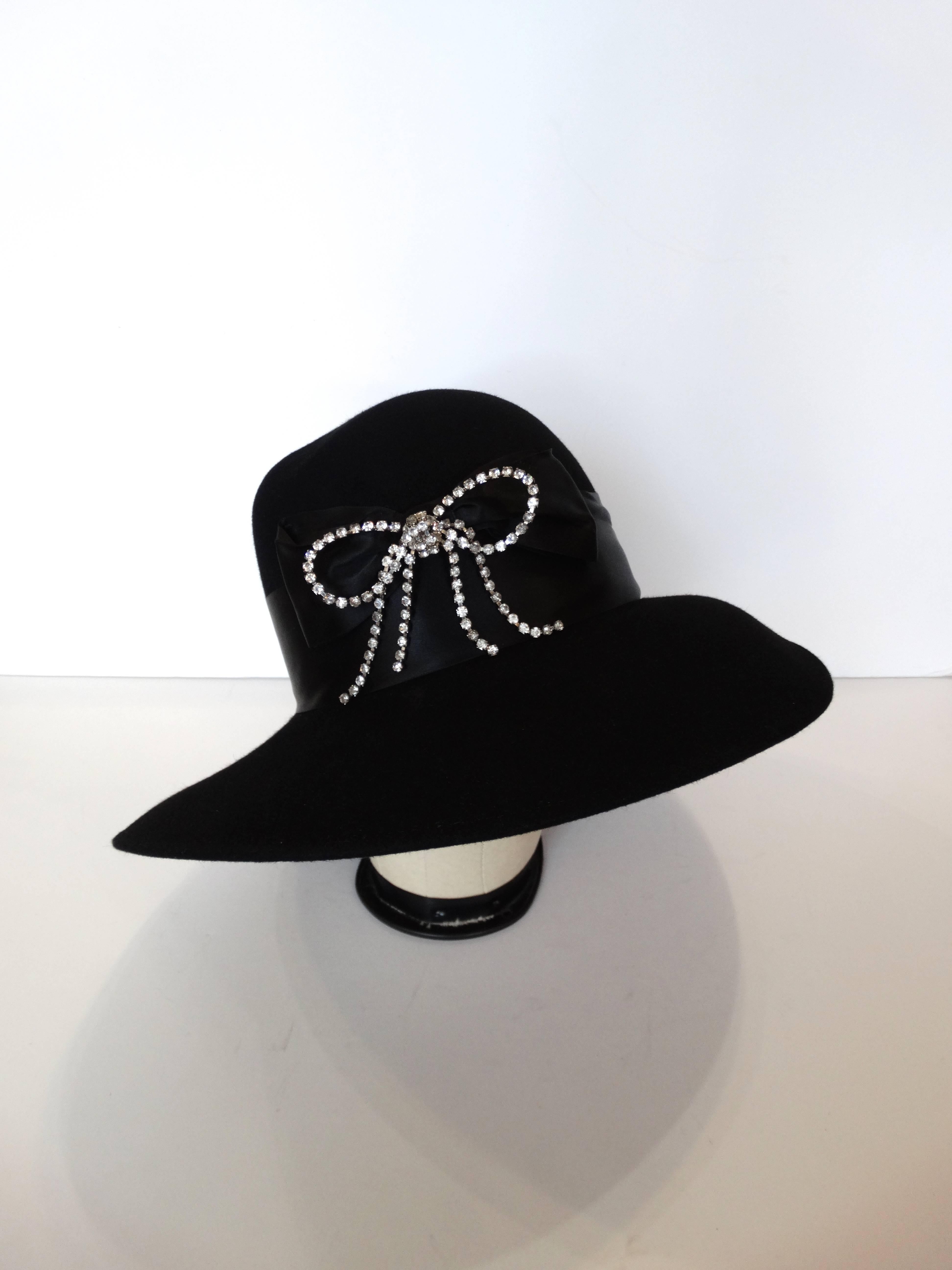 1960s Joanne Rhinestone Bow Hat 2