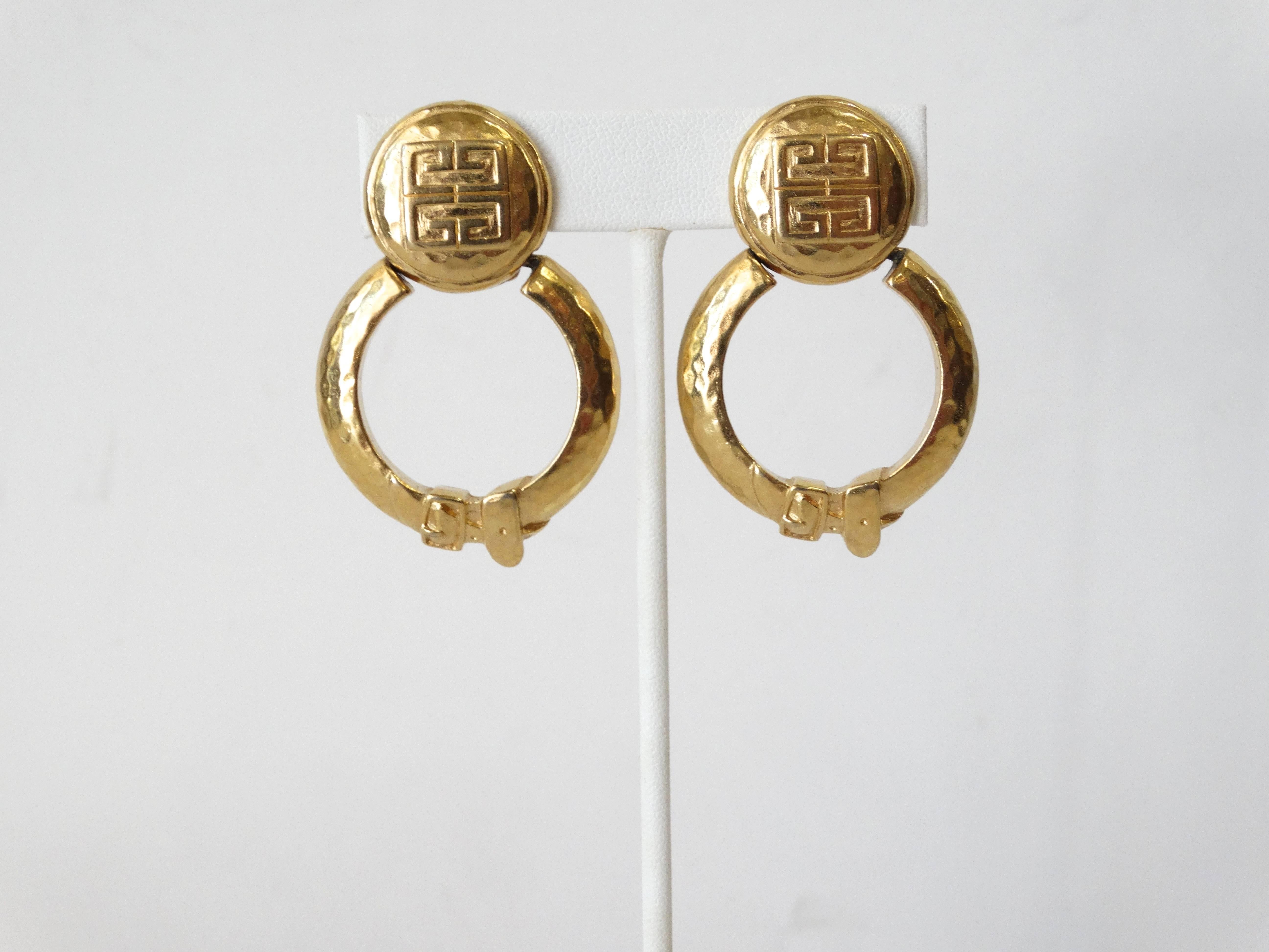 Women's 1980s Givenchy Belt Buckle Door-Knocker Earrings