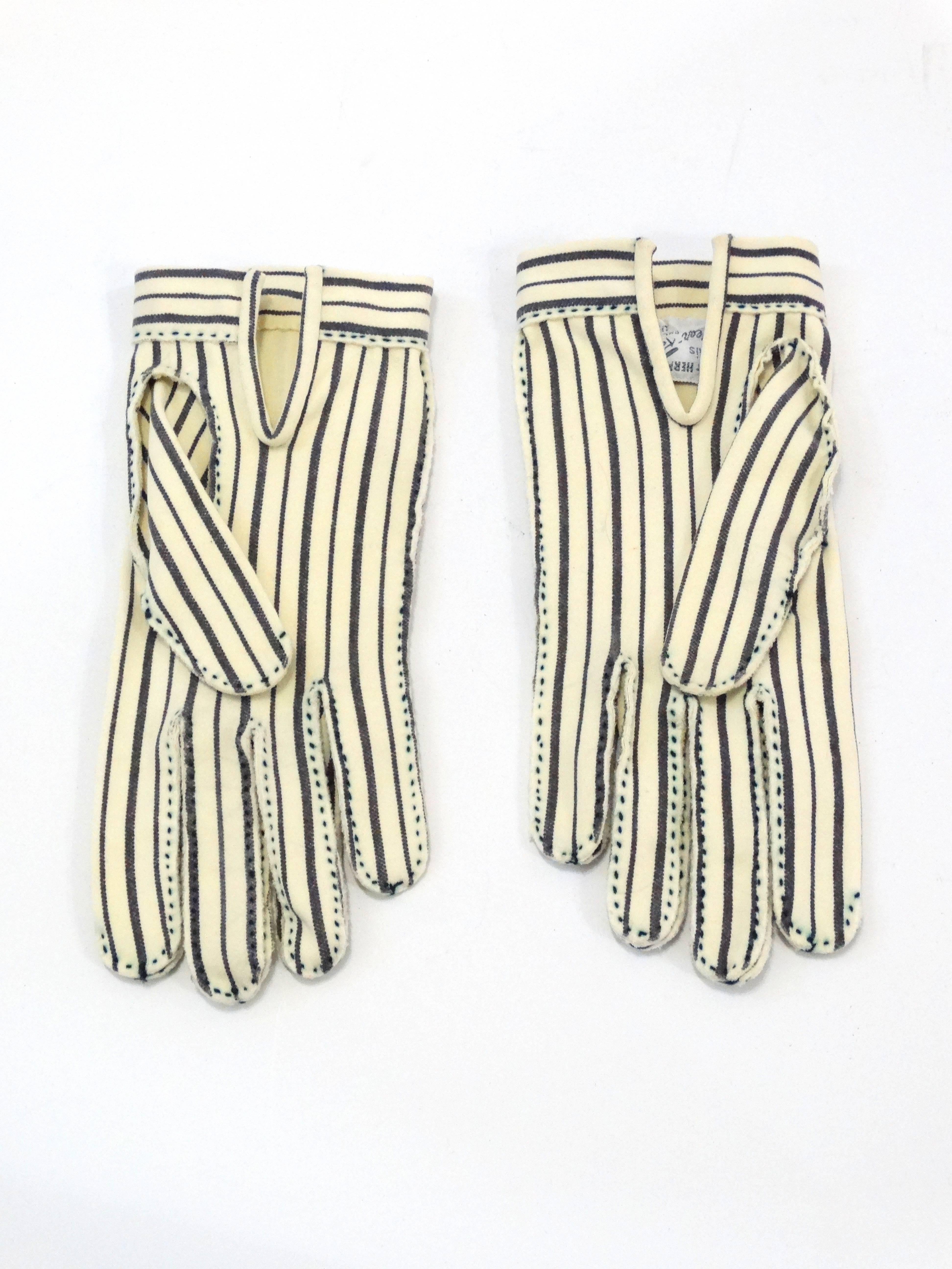 1950s Dainty Hermes Striped Gloves In Excellent Condition In Scottsdale, AZ