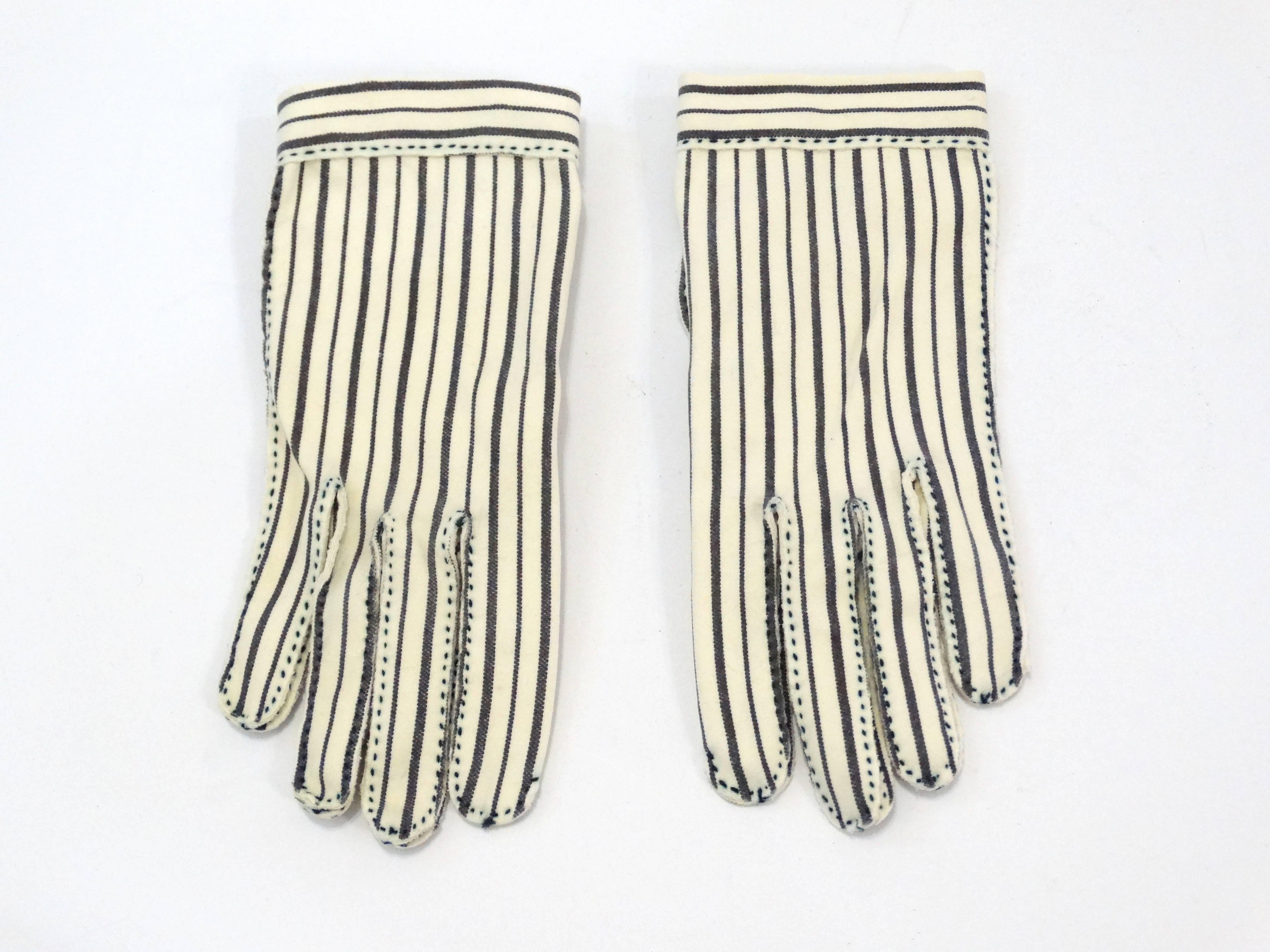 Women's 1950s Dainty Hermes Striped Gloves