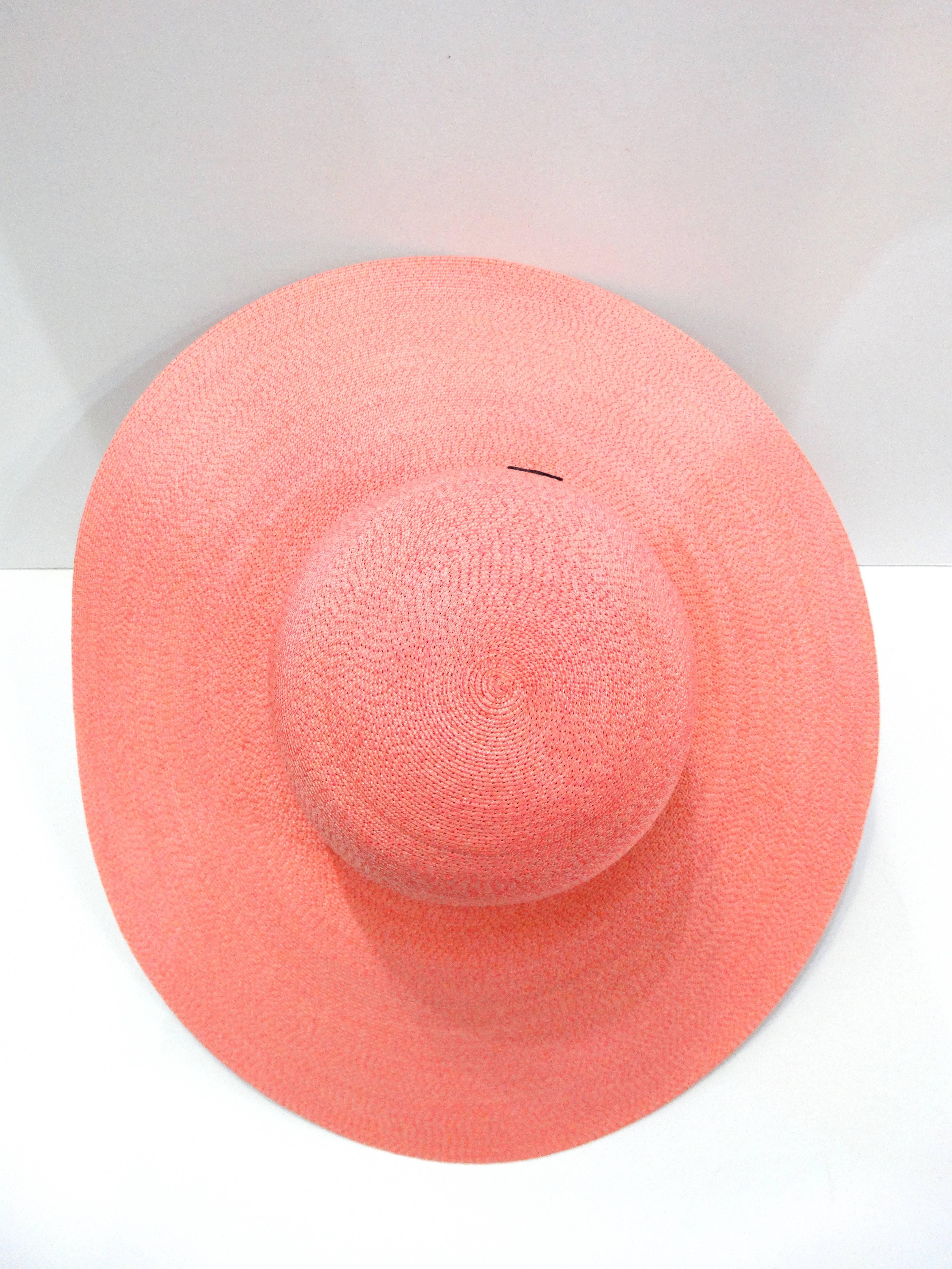 1960s Emilio Pucci Pink Straw Sun Hat 2