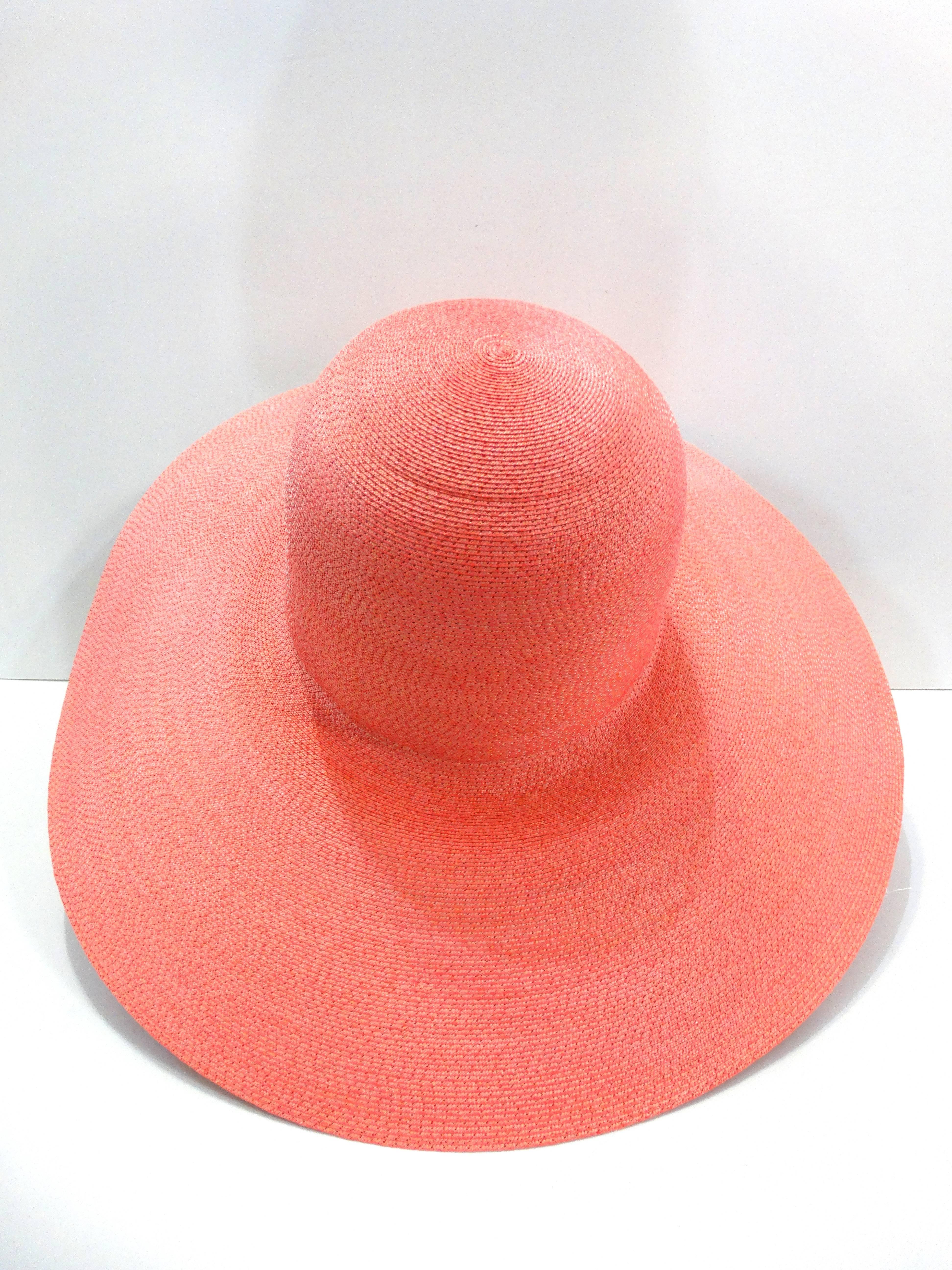 1960s Emilio Pucci Pink Straw Sun Hat 3