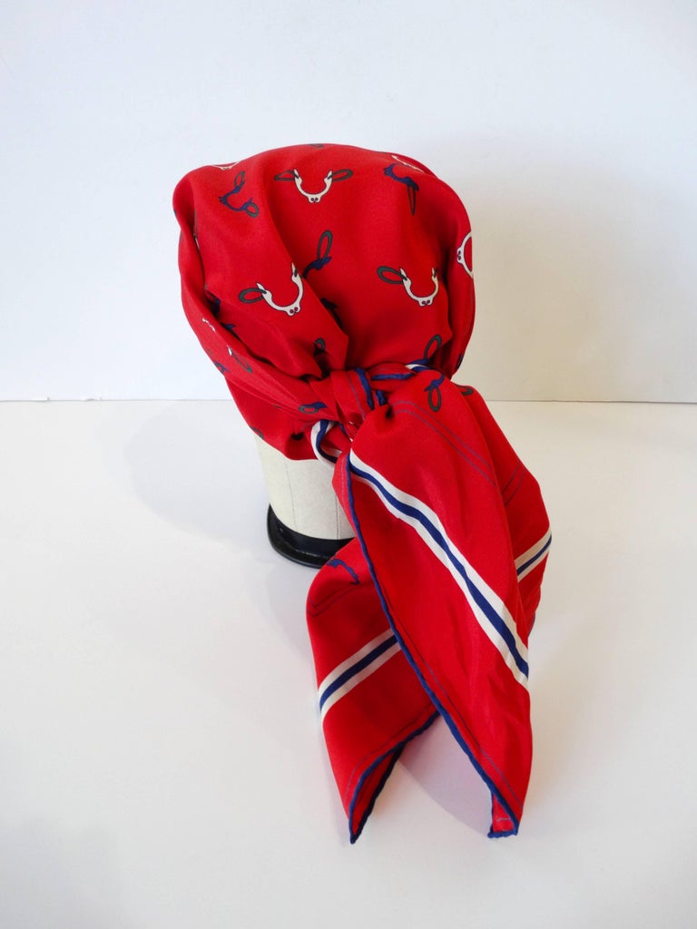 Classic Vintage Gucci Horsebit Scarf at 1stDibs classic red scarf