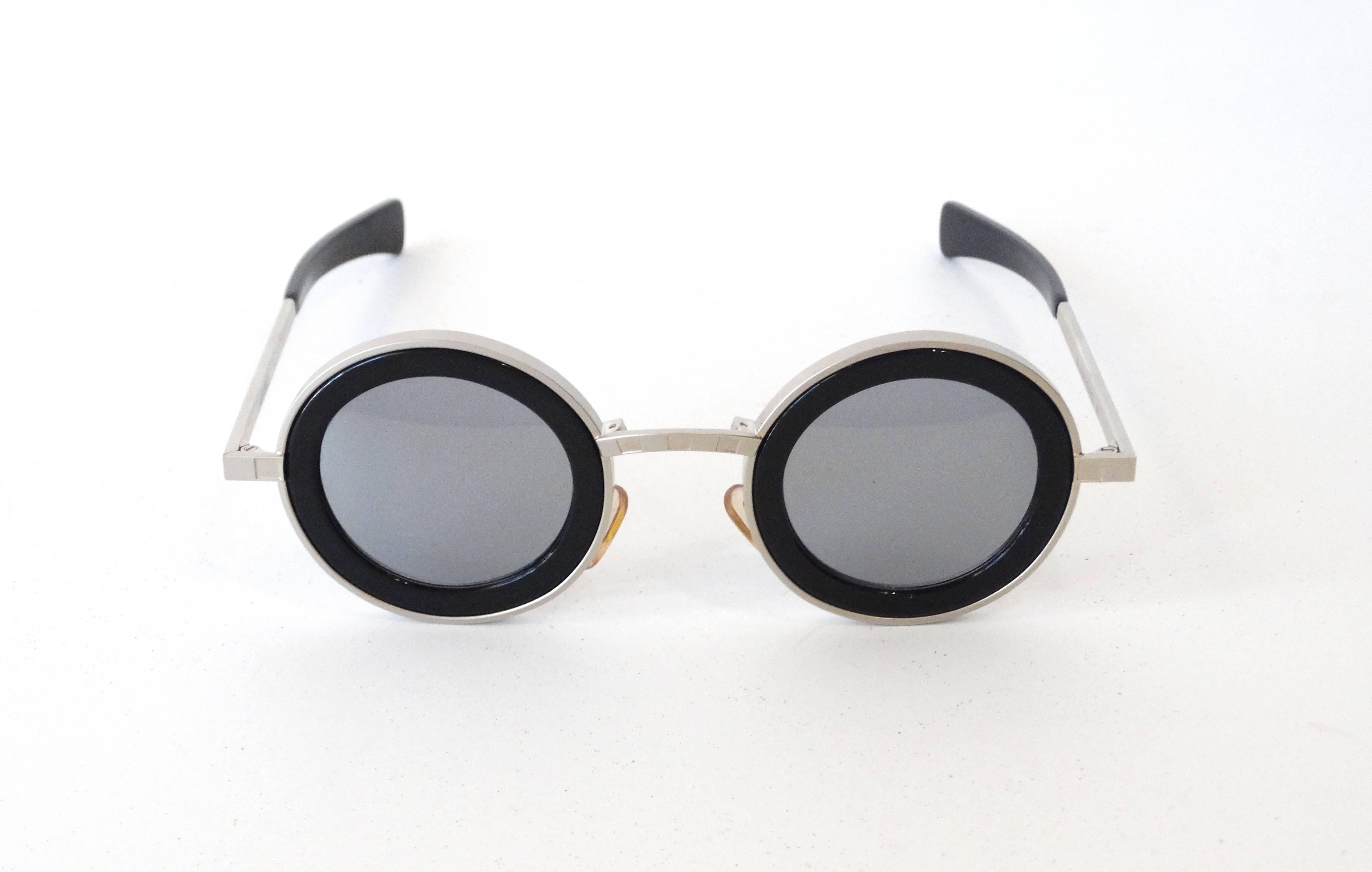 Gray 1990s Karl Lagerfeld Mod Sunglasses 