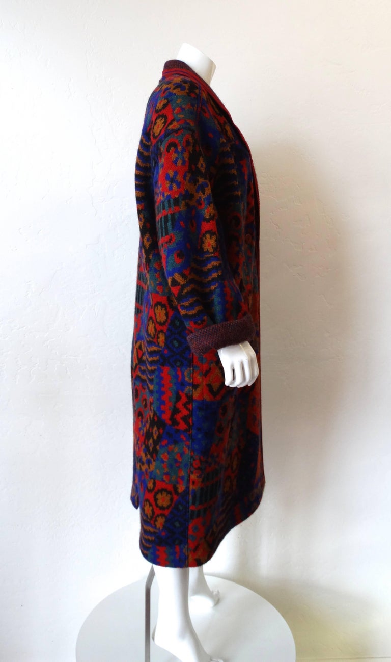 1980s Missoni Patchwork Oversized Knit Coat at 1stDibs