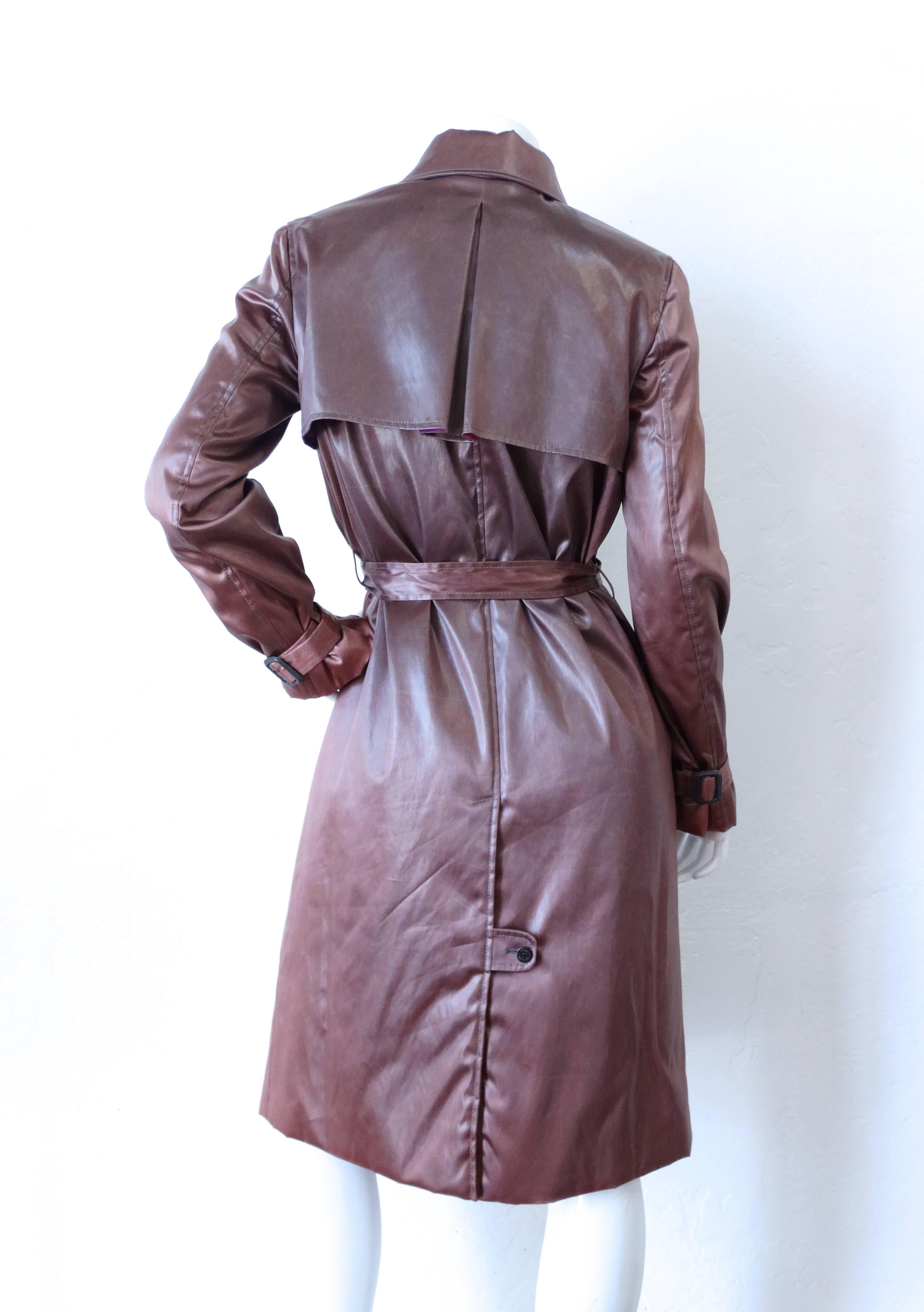 Gray 1990s Emilio Pucci Dusty Lilac Satin Trenchcoat 