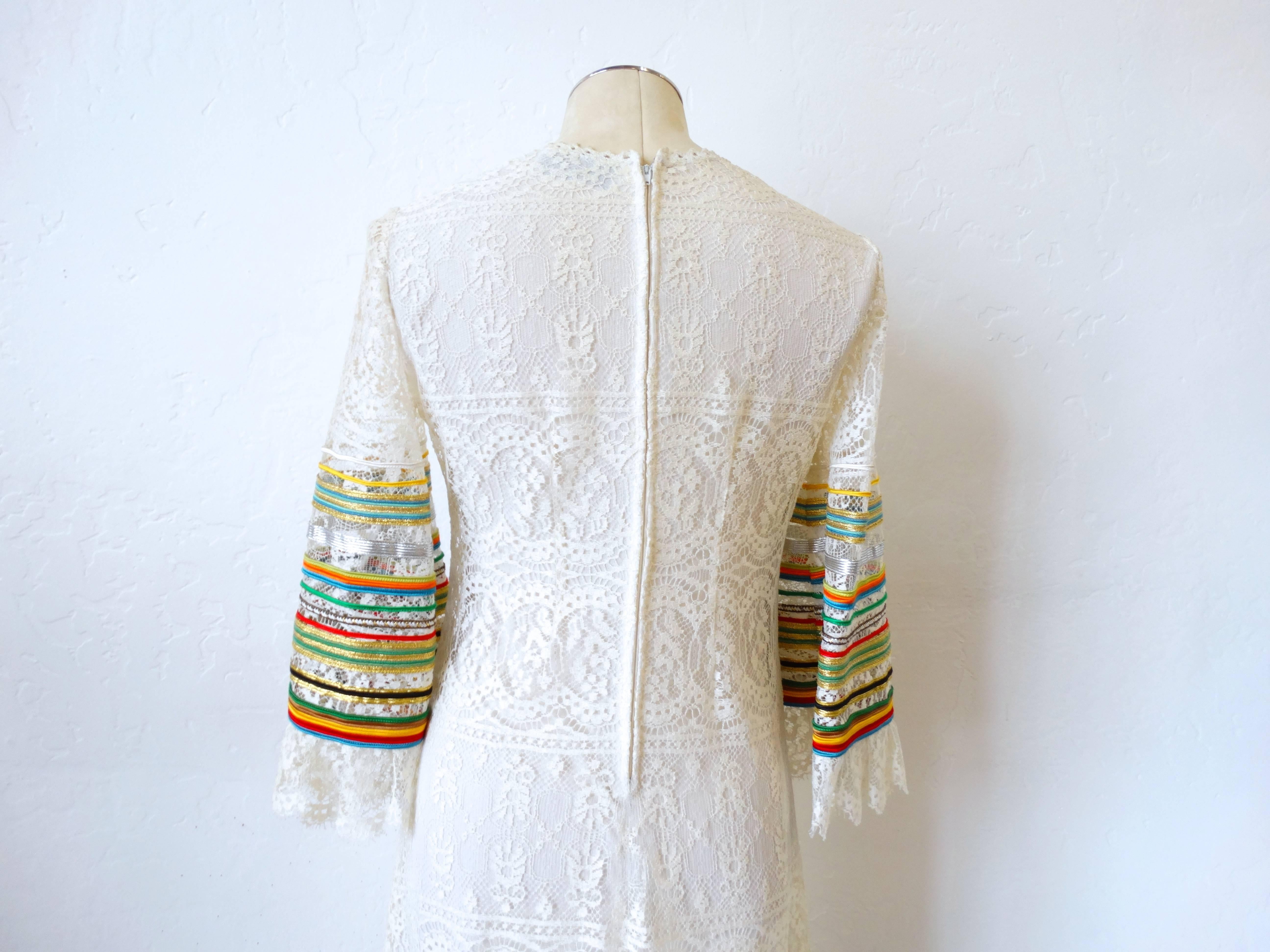 Women's 1970s Sant Angelo Lace Ribbon Maxi Dress 
