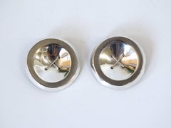 1985 Kalibre Harlene Korey Oversized Silver Button Earrings