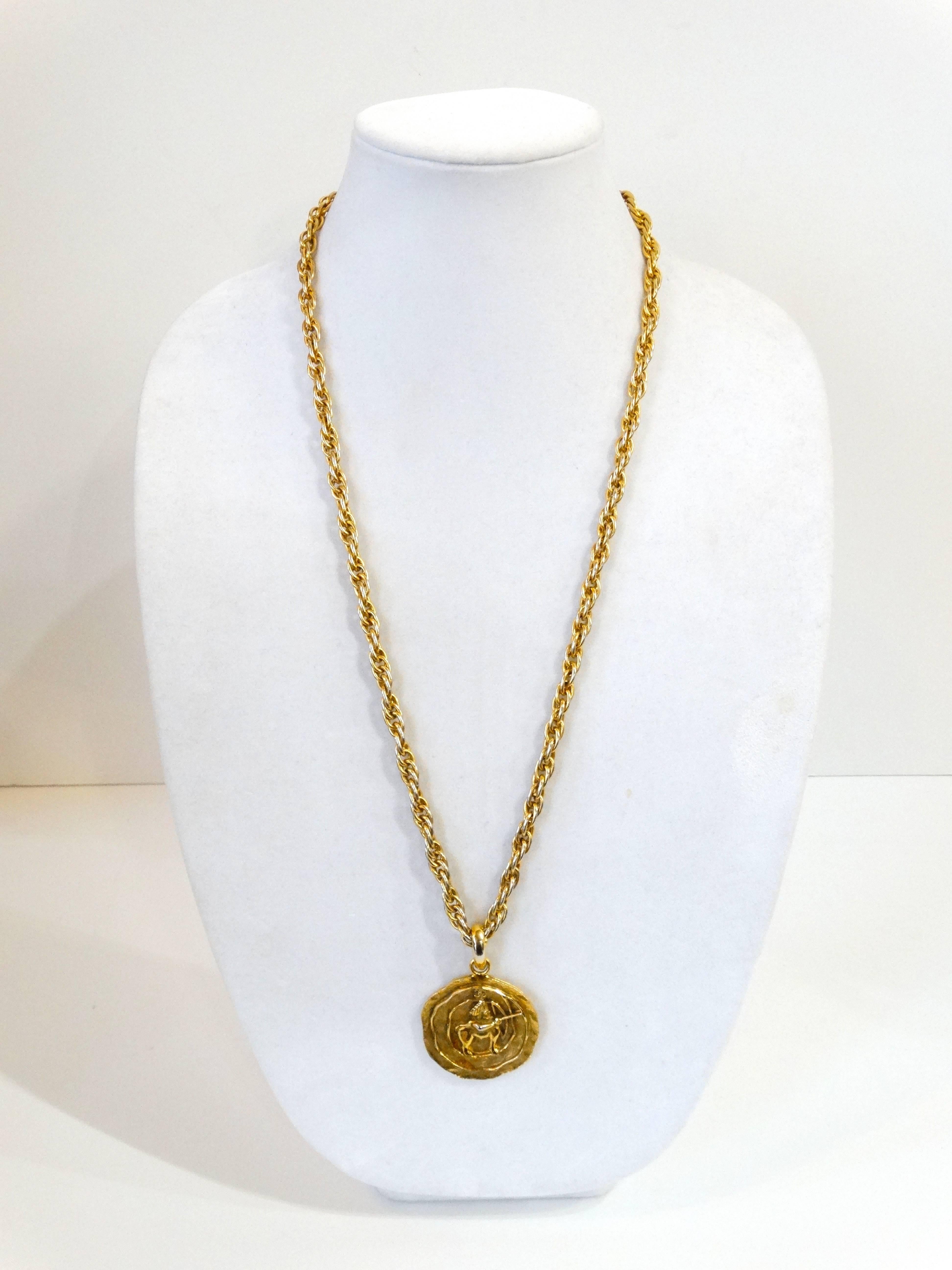 1984 Chanel Sagittarius Zodiac Medallion Necklace   2