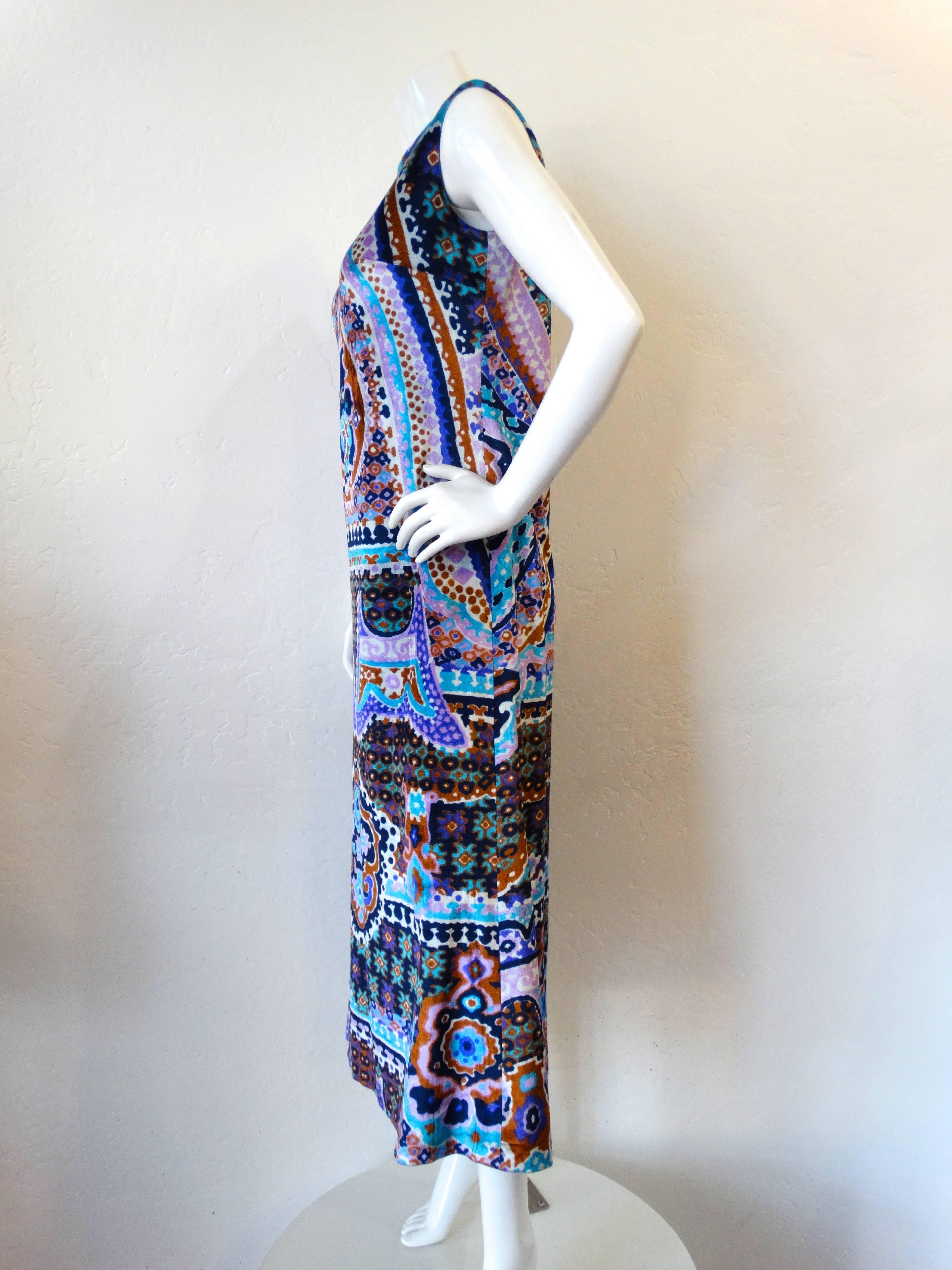 Women's 1960s Jacques Esterel Velvet Tapestry Maxi Gown