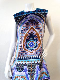 1960s Jacques Esterel Velvet Tapestry Maxi Gown