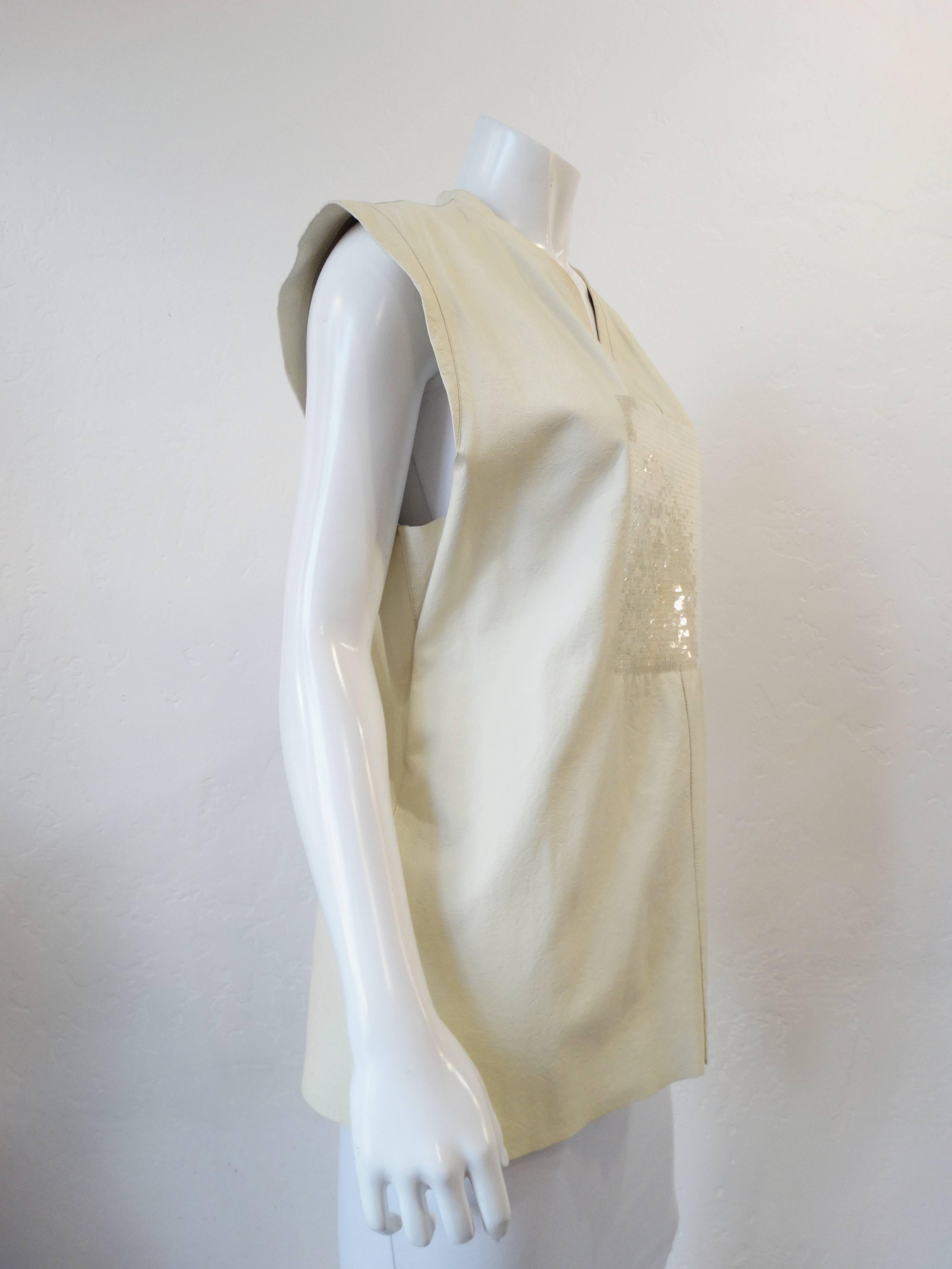 Women's or Men's 1980s Gianni Versace Calfskin Sequin Vest  For Sale