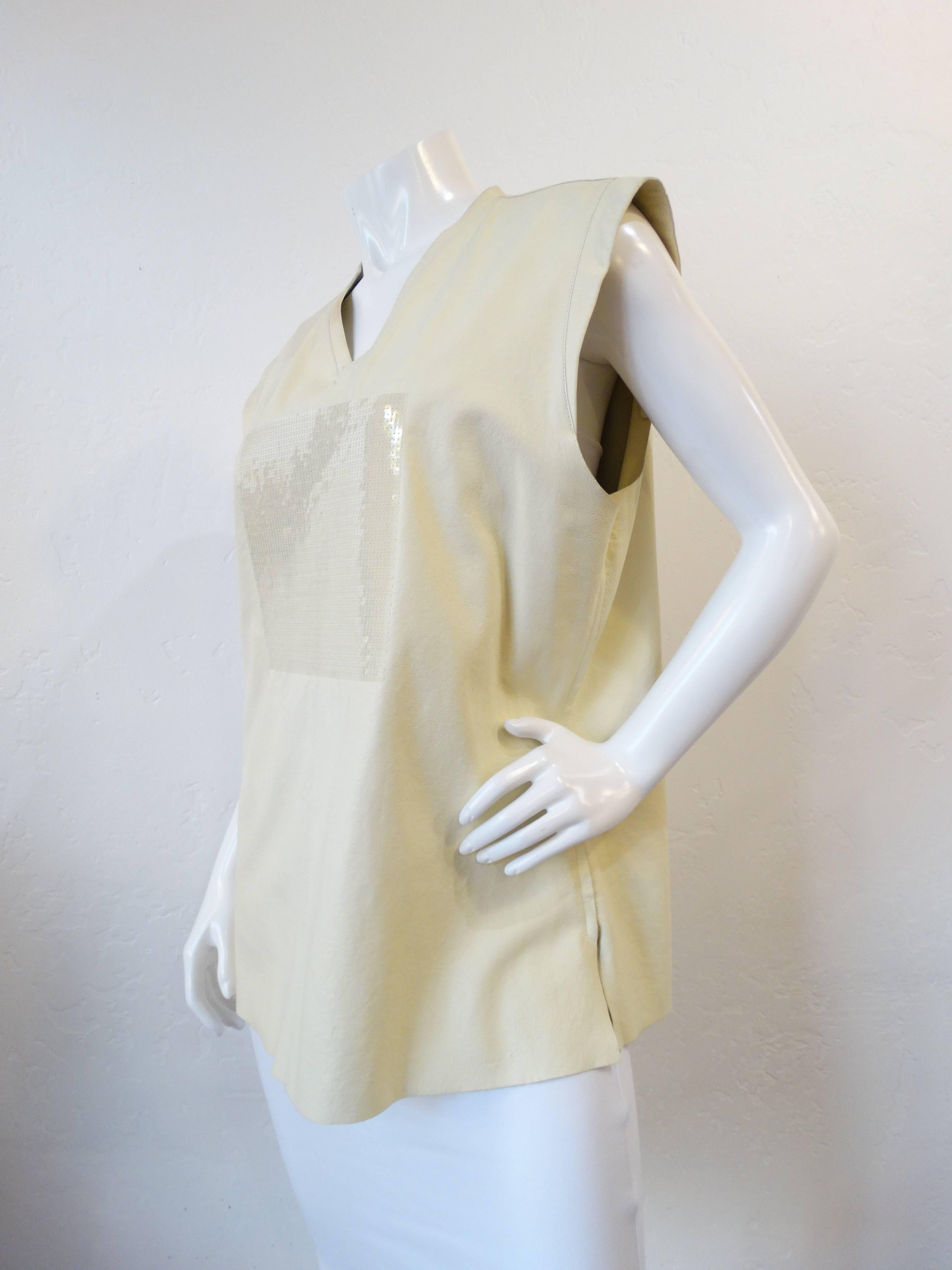 1980s Gianni Versace Calfskin Sequin Vest  For Sale 2