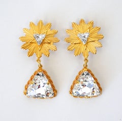 1980s Philippe Ferrandis Paris Crystal Earrings