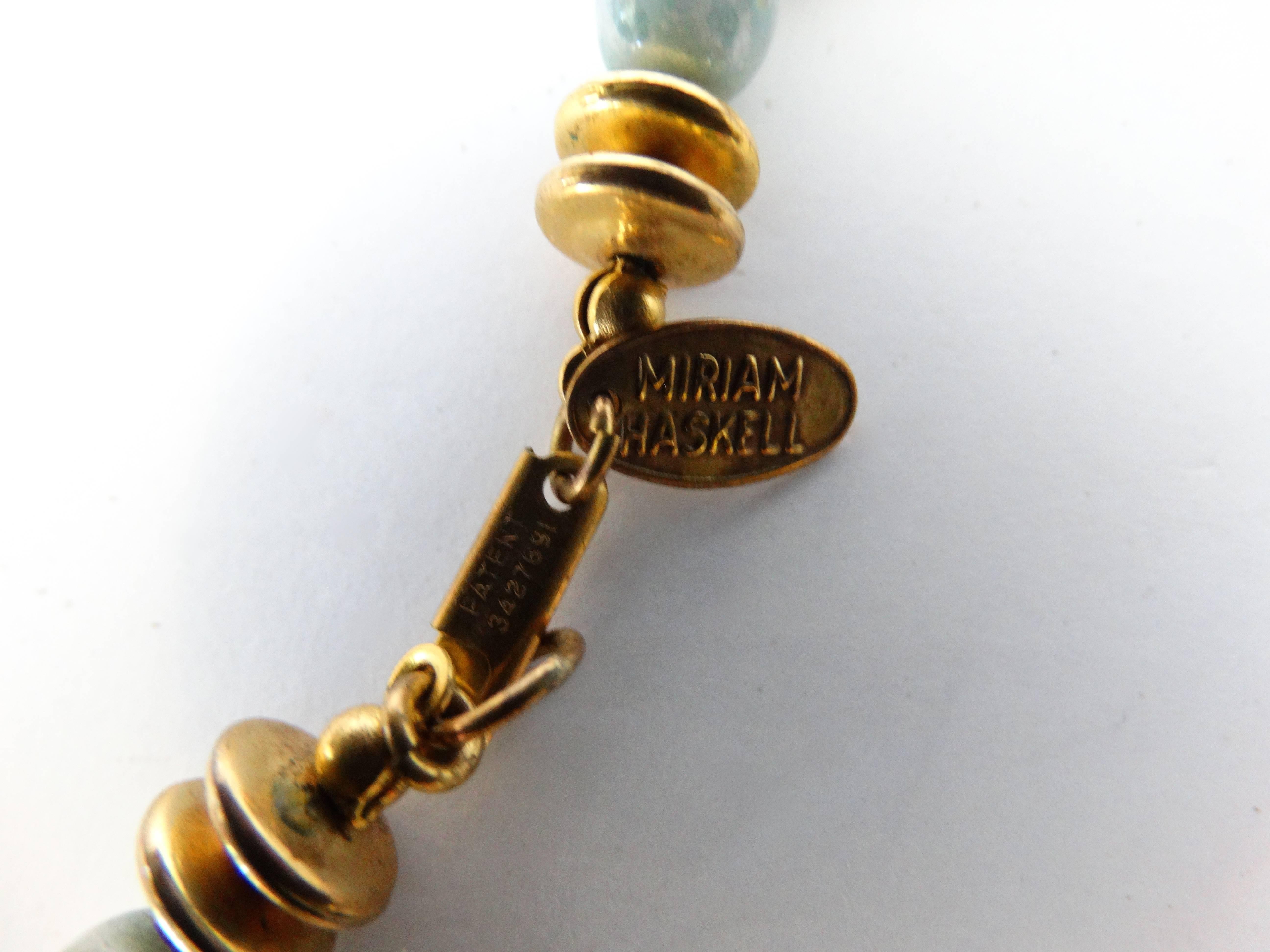 Miriam Haskell Stone Pendant Necklace  3