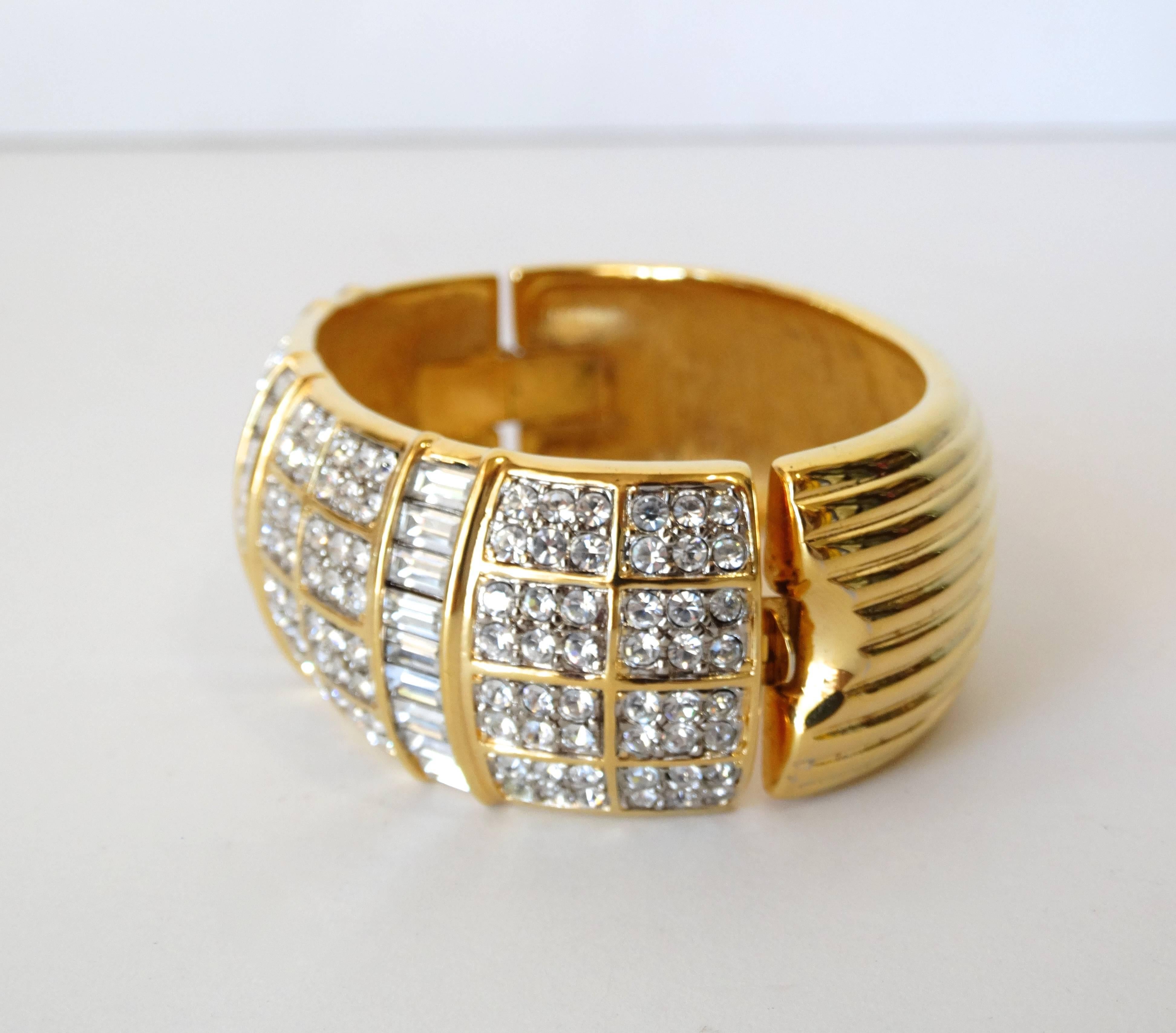 Vintage Swarovski Crystal Cuff Bracelet  In Excellent Condition In Scottsdale, AZ