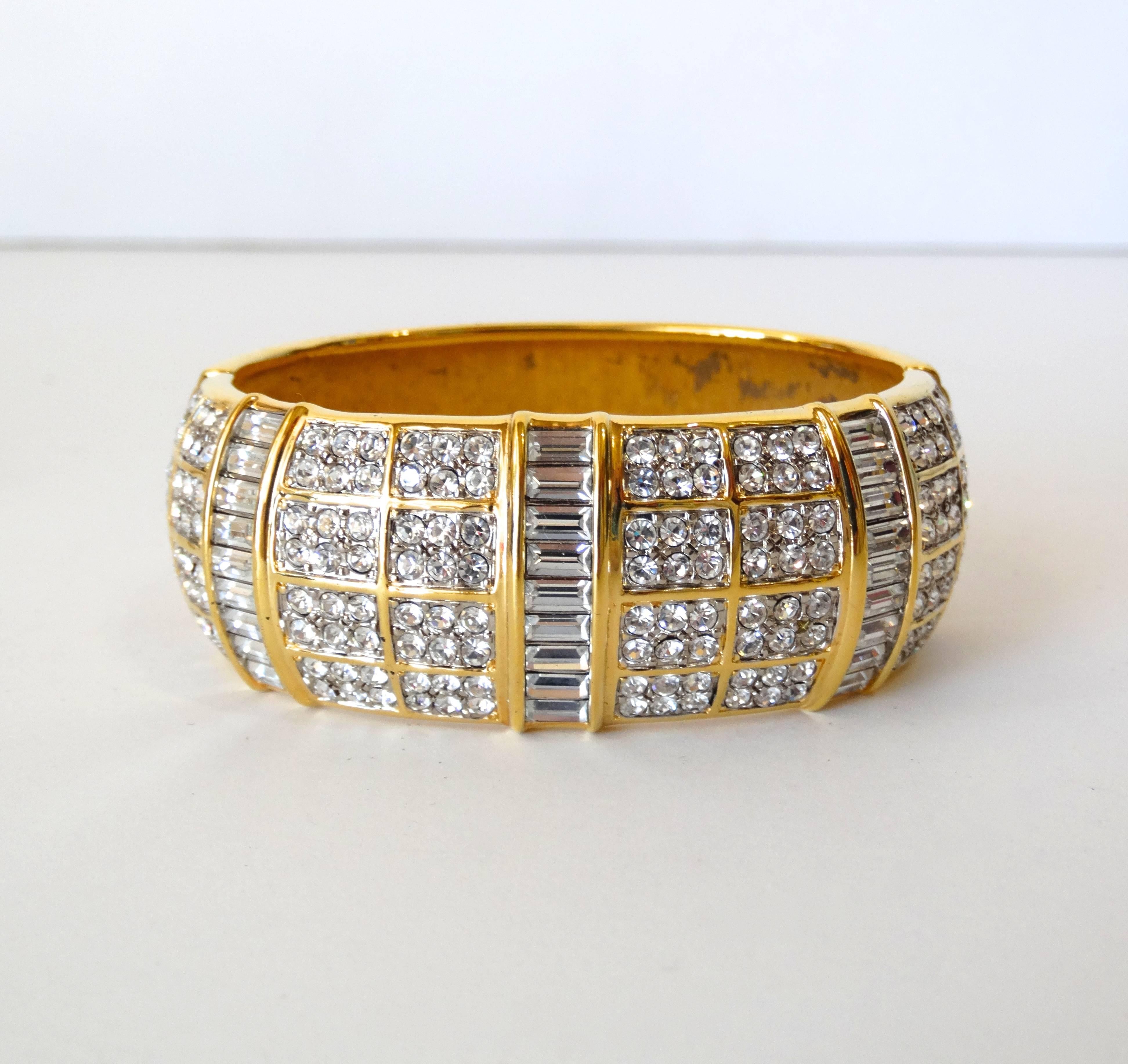 Women's Vintage Swarovski Crystal Cuff Bracelet 