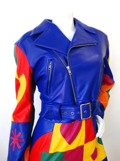Michael Hoban Rainbow Patchwork Leather Jacket, 1980s