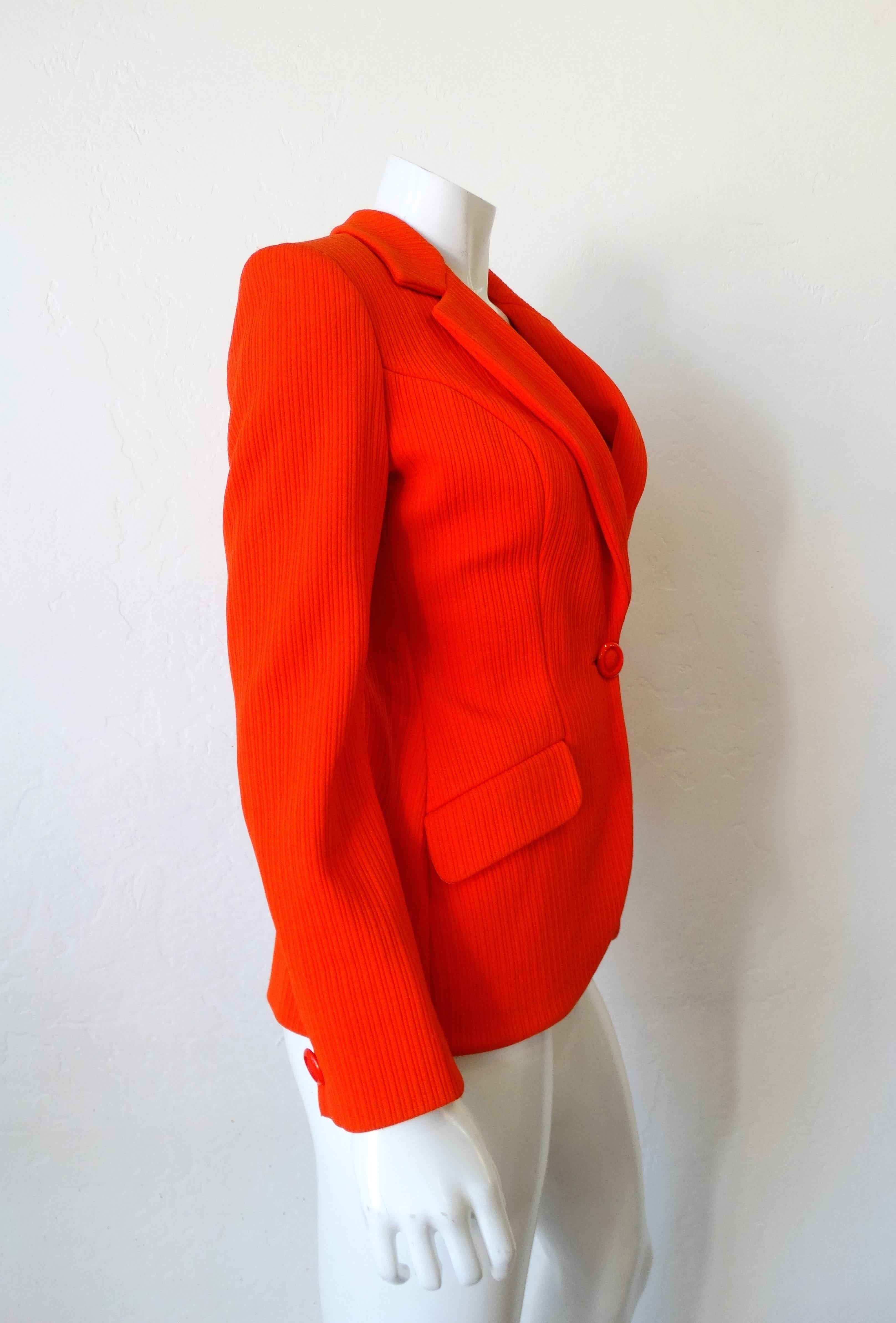 1990s Versace Bright Orange Blazer In Excellent Condition In Scottsdale, AZ