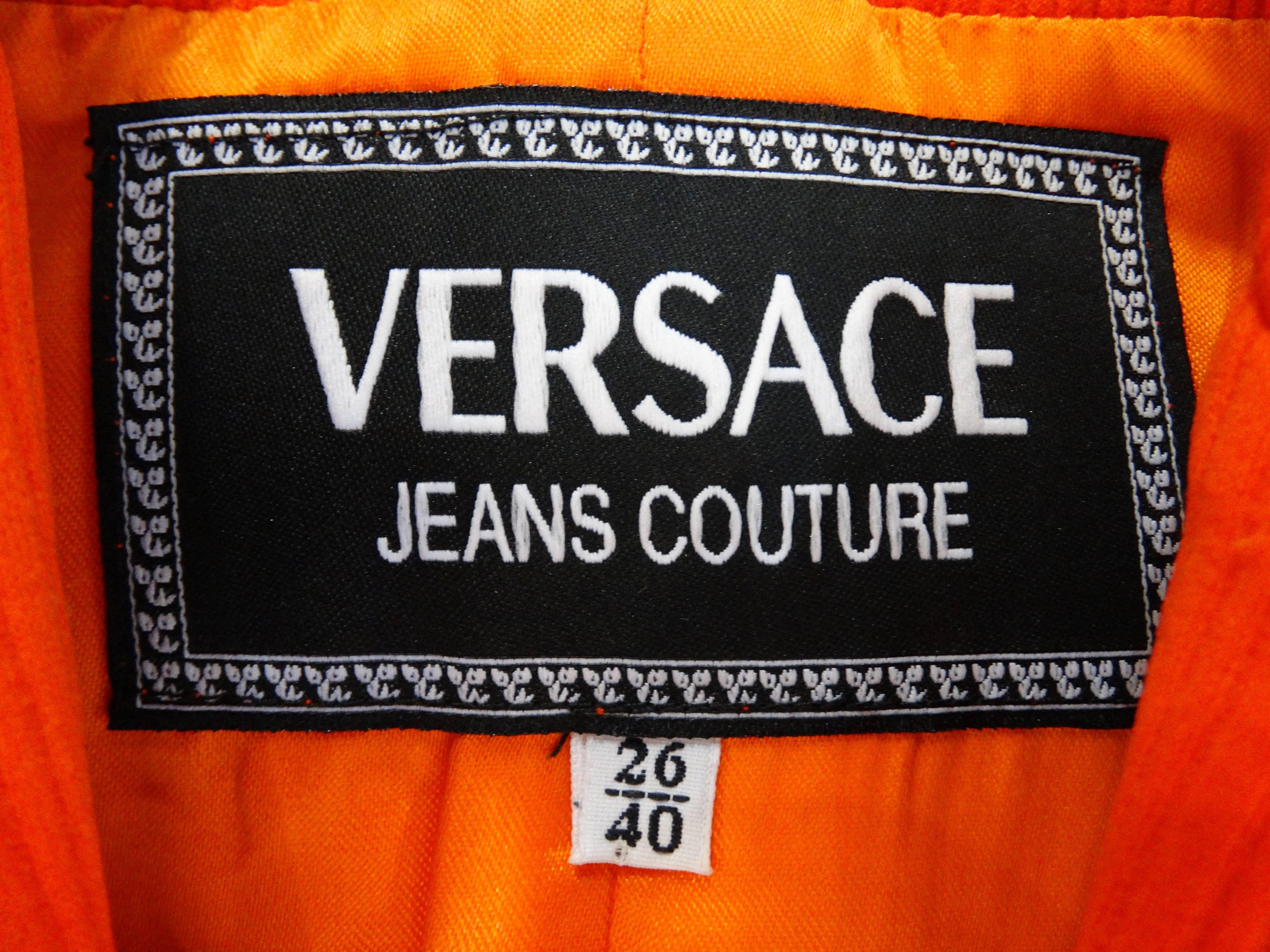 1990s Versace Bright Orange Blazer 3