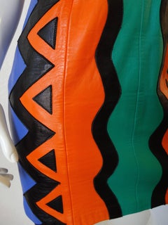 Michael Hoban Tribal Leather Tank Dress, 1980s