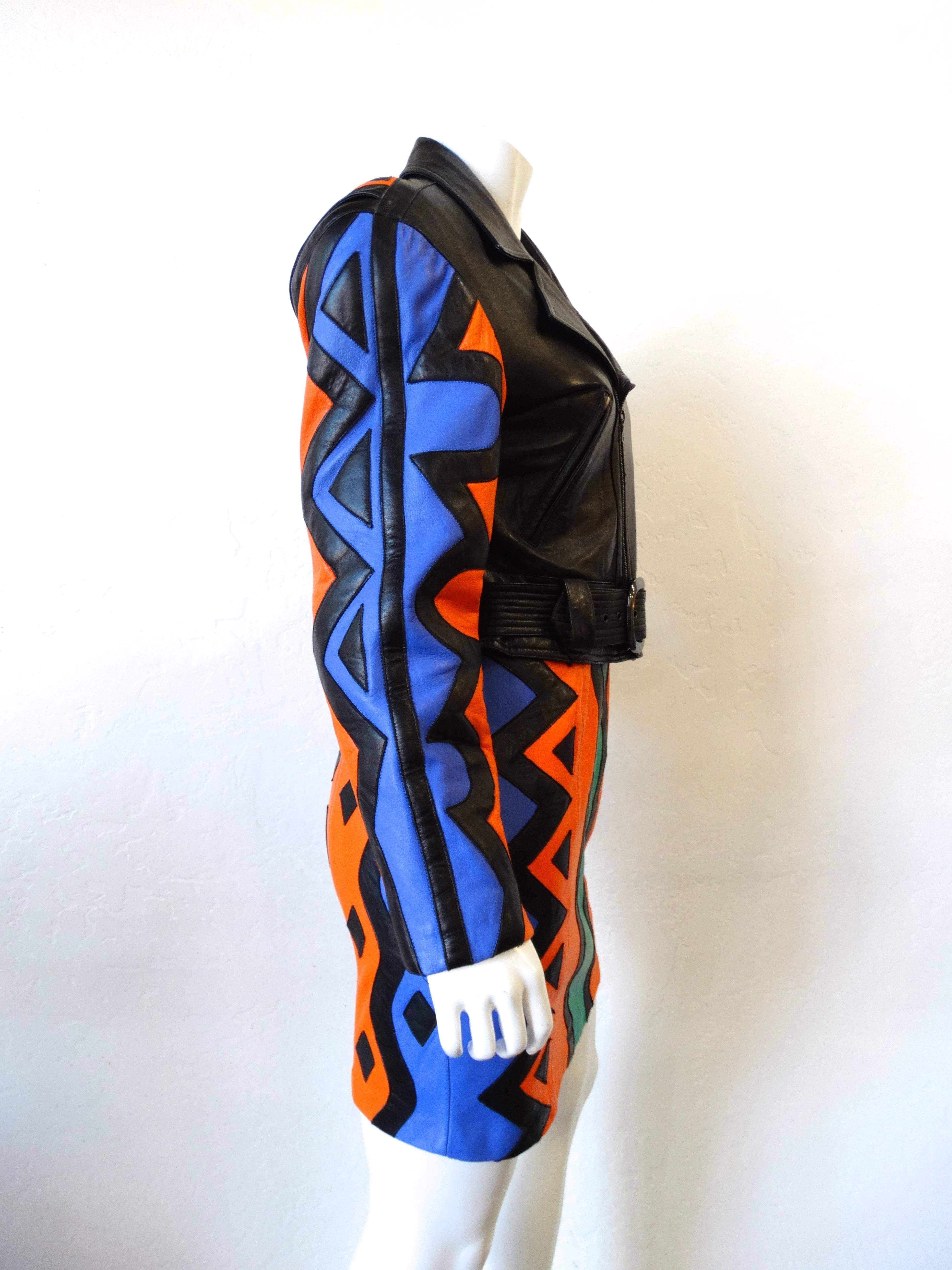 Michael Hoban Tribal Leather Motorcycle Jacket,  In Excellent Condition In Scottsdale, AZ