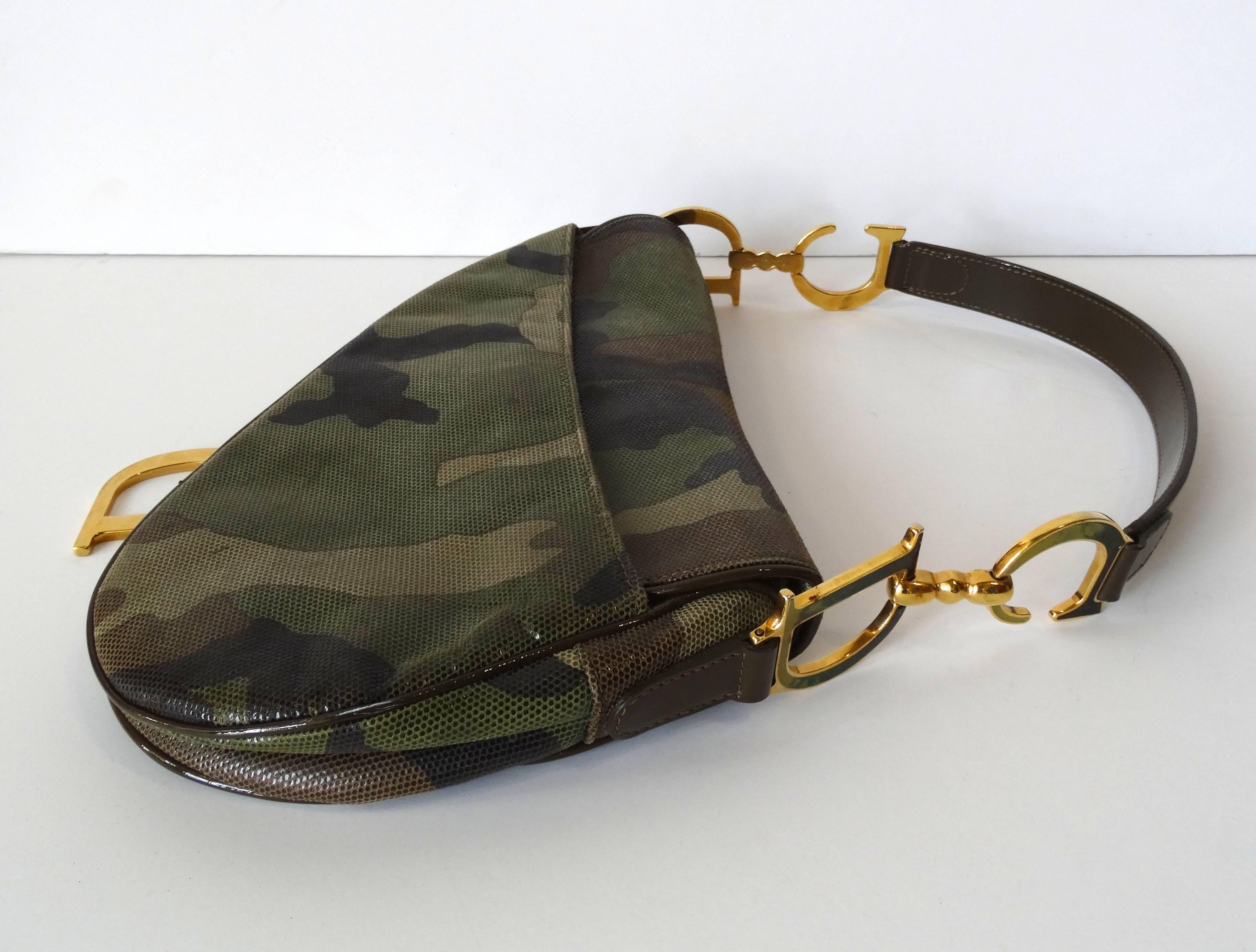 Women's Christian Dior Camouflage Saddle Bag