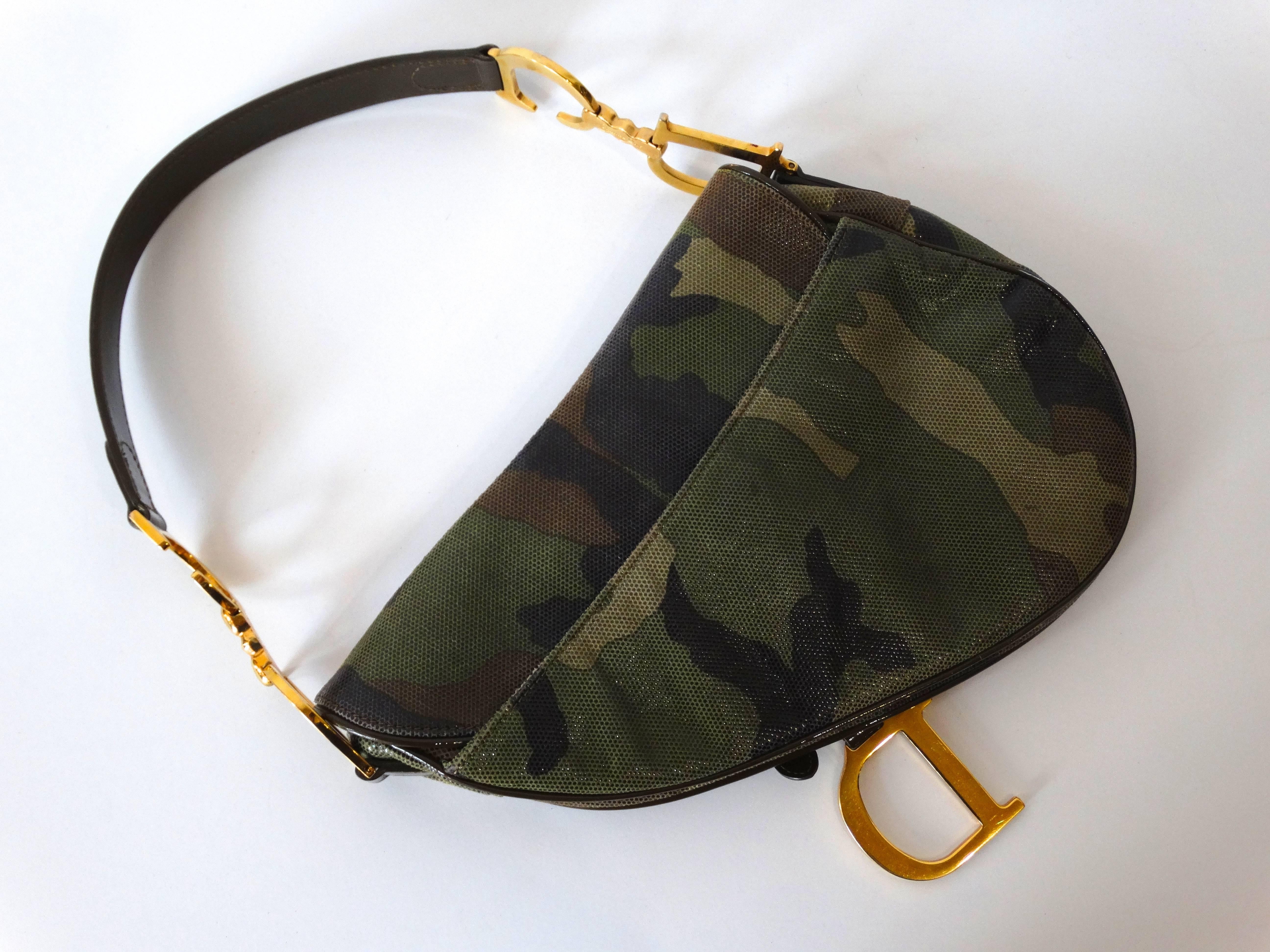Christian Dior Camouflage Saddle Bag In Excellent Condition In Scottsdale, AZ