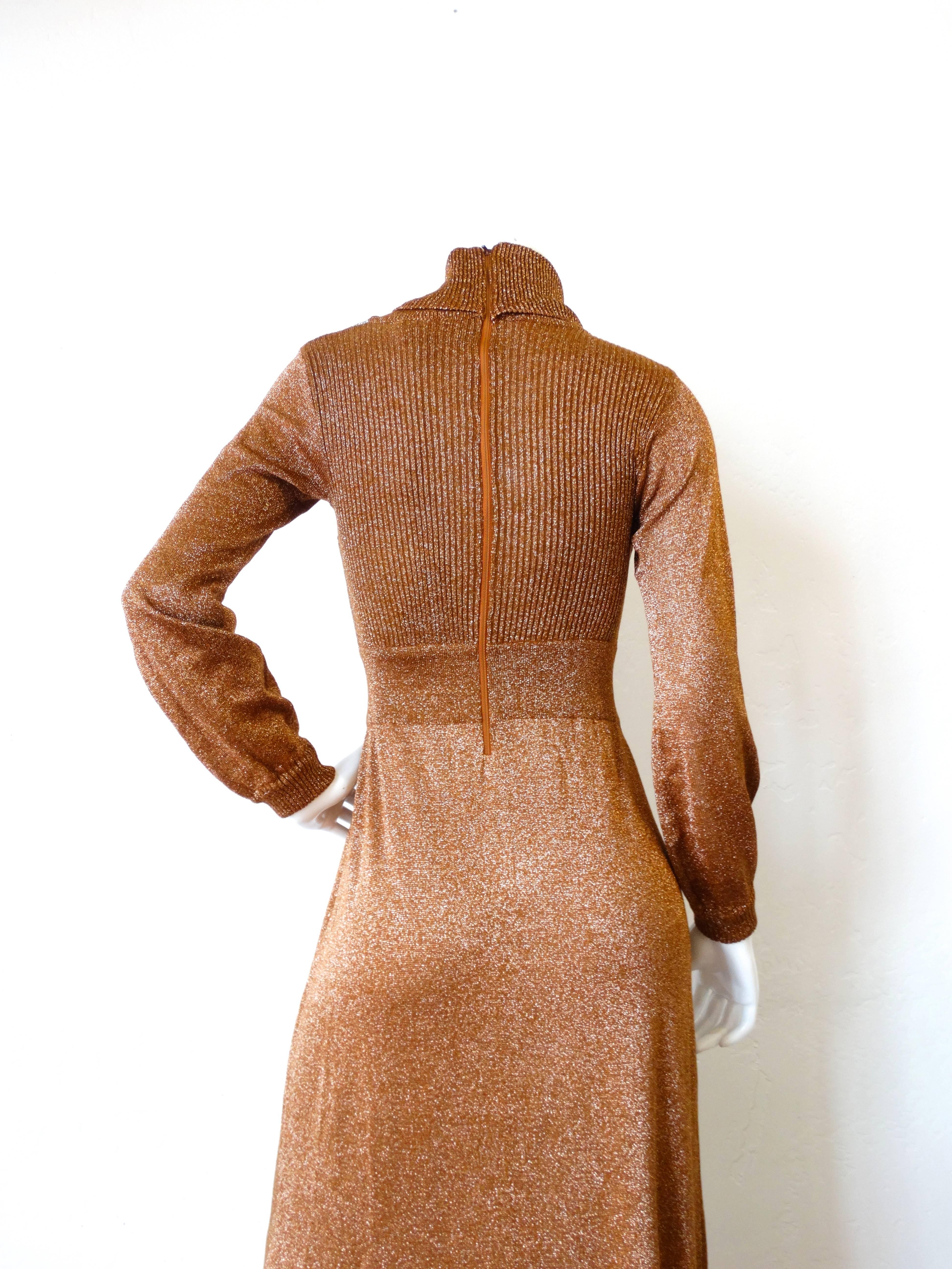 Women's 1970s Wenjilli Metallic Lurex Maxi Gown