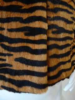 1990s Tiger Striped Cropped Fur Coat