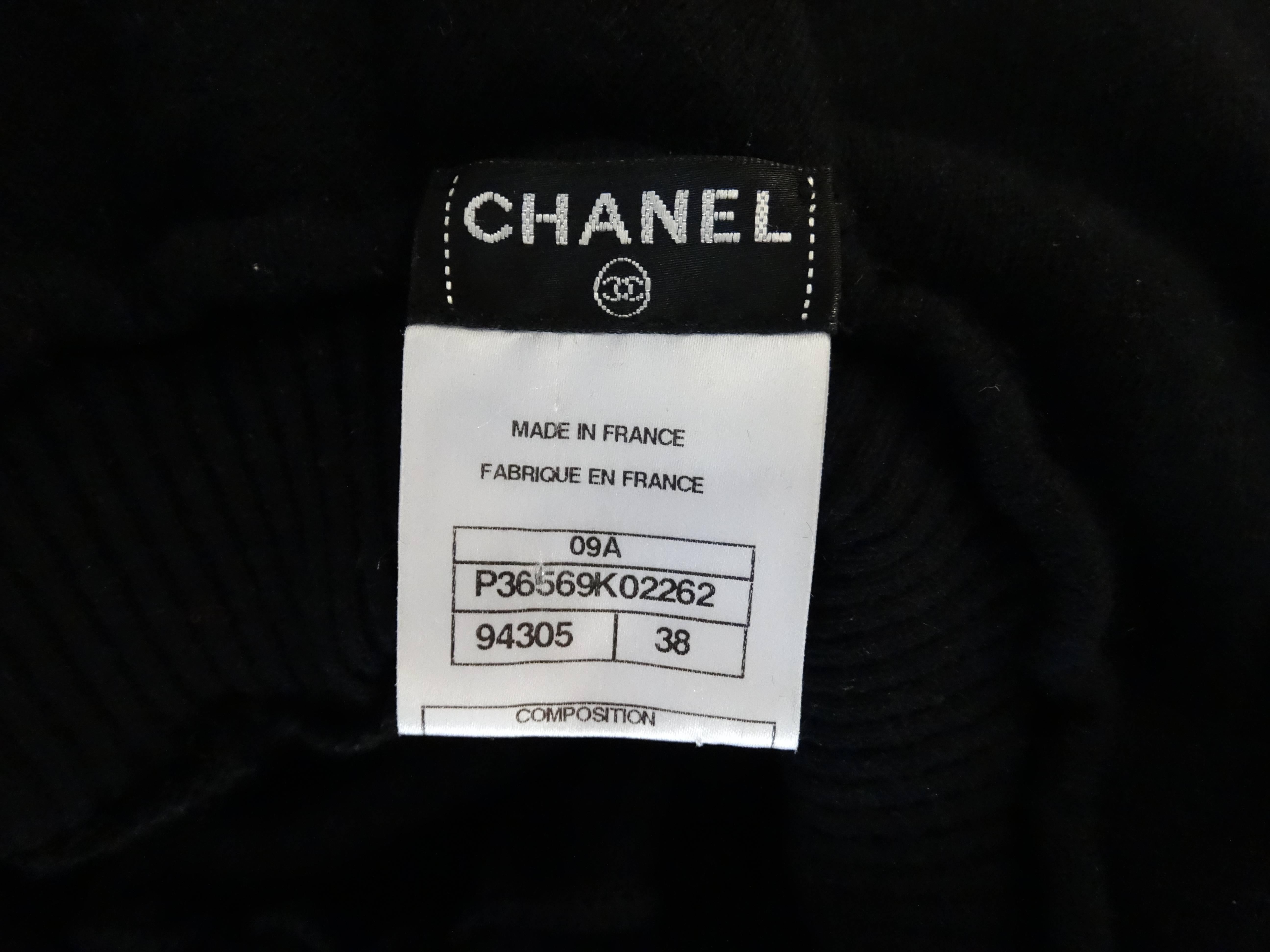 2009 Chanel Deep Plunge Black Mini Dress 4