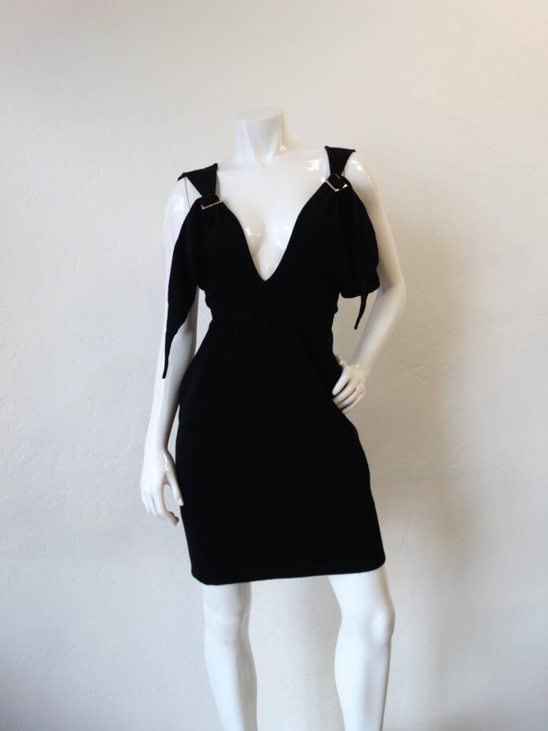 2009 Chanel Deep Plunge Black Mini Dress at 1stDibs | chanel black mini ...