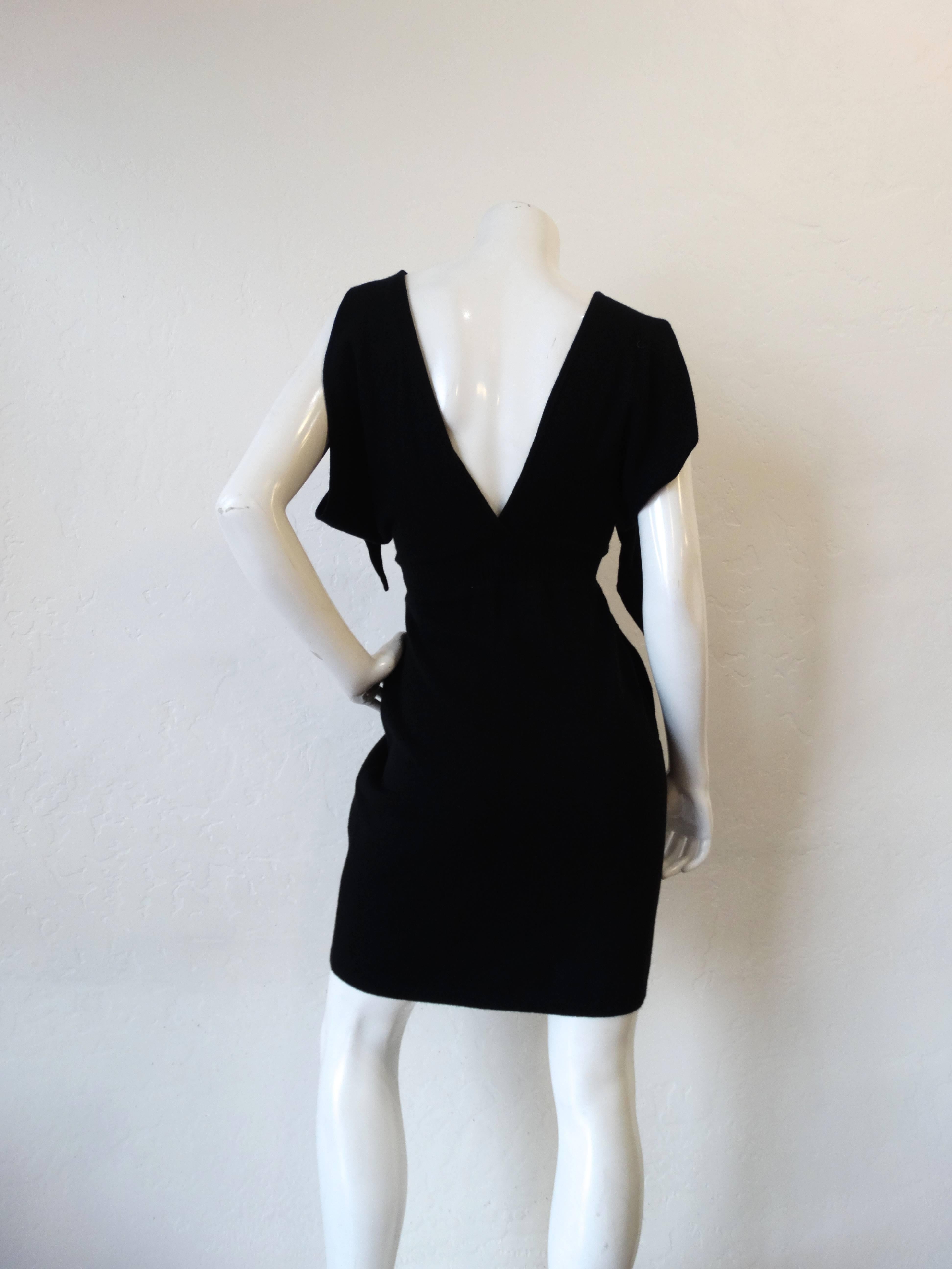 2009 Chanel Deep Plunge Black Mini Dress 1