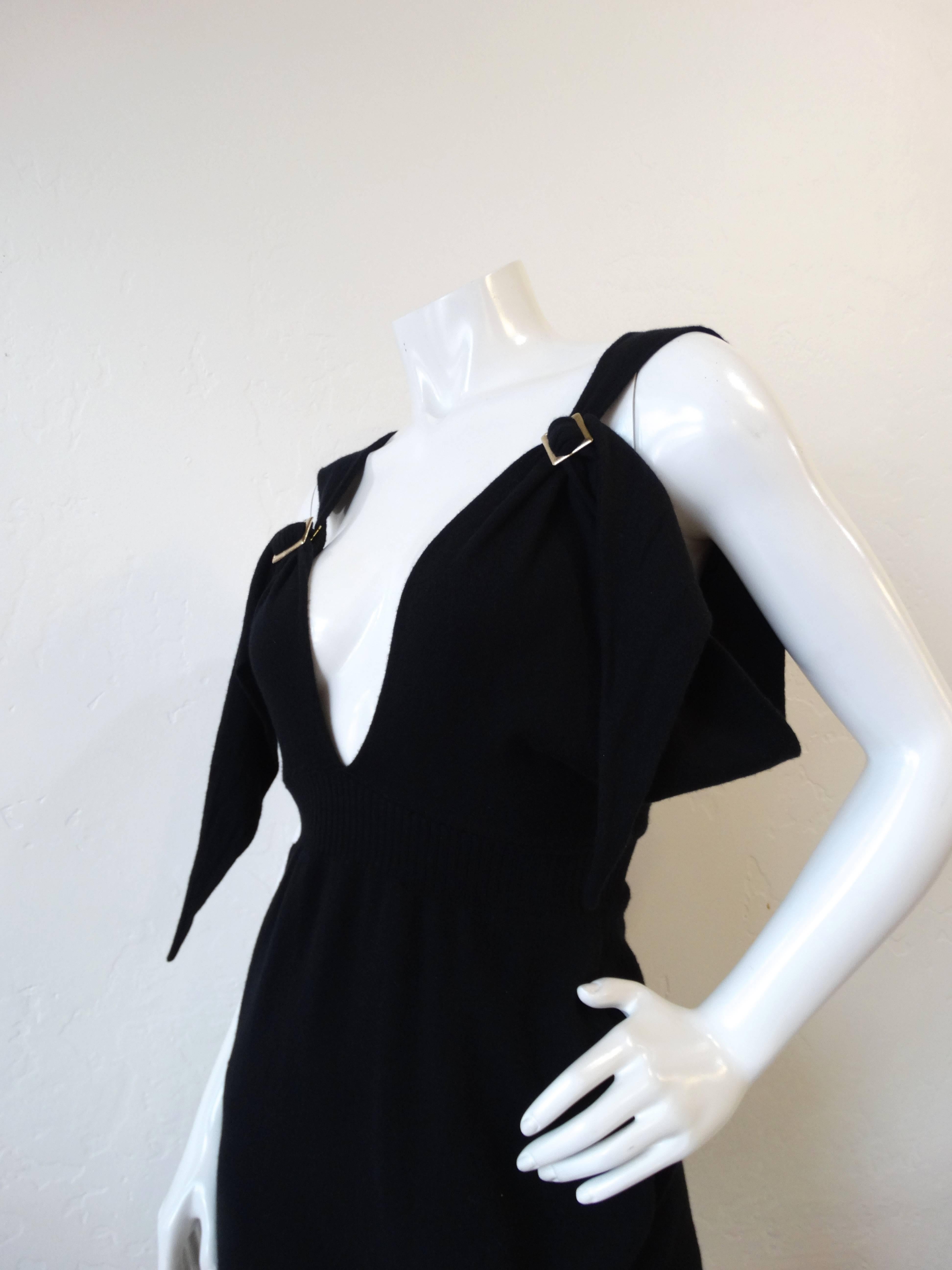 2009 Chanel Deep Plunge Black Mini Dress 3