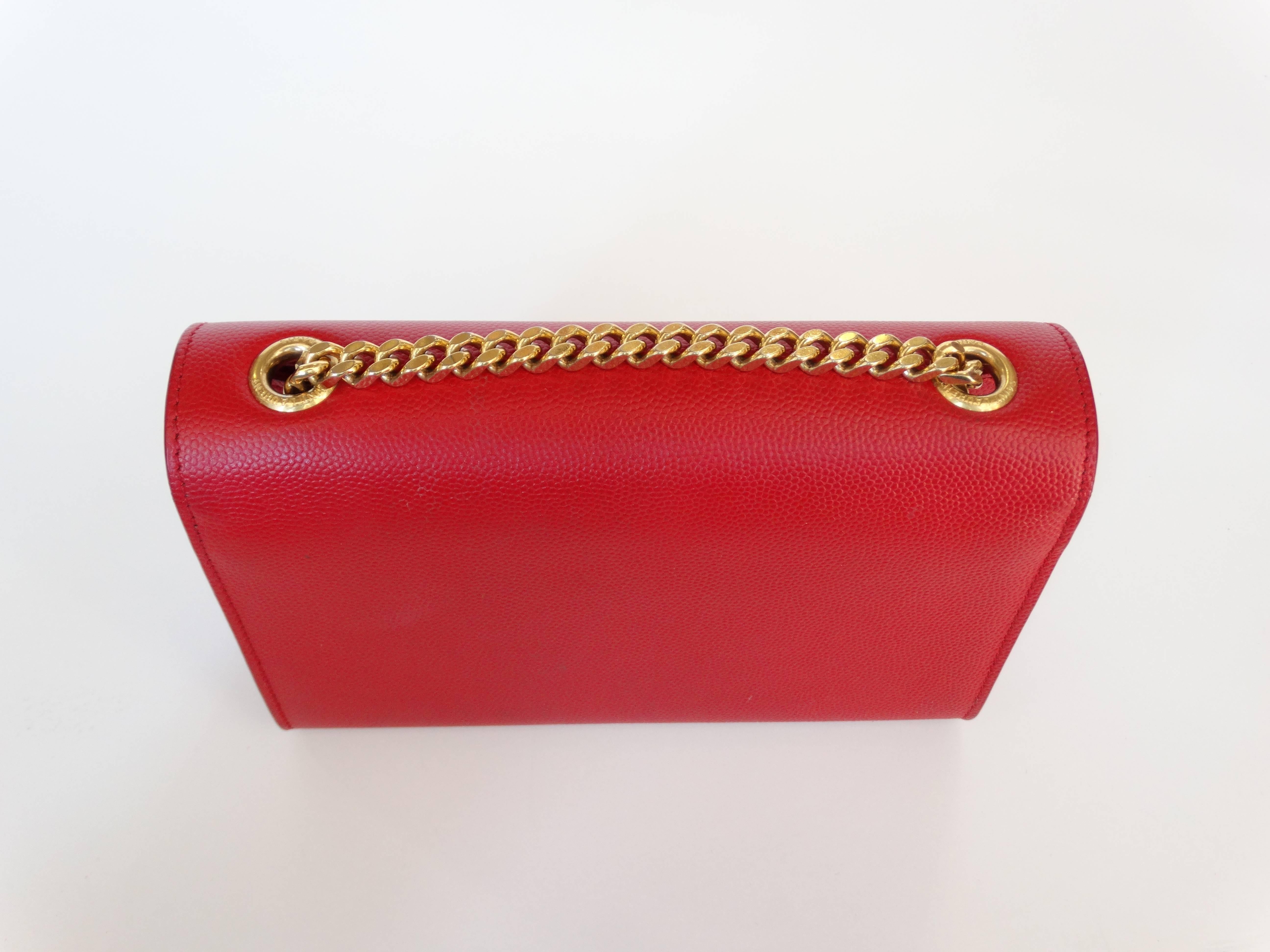 Yves Saint Laurent Lipstick Red Crossbody Bag In Excellent Condition In Scottsdale, AZ
