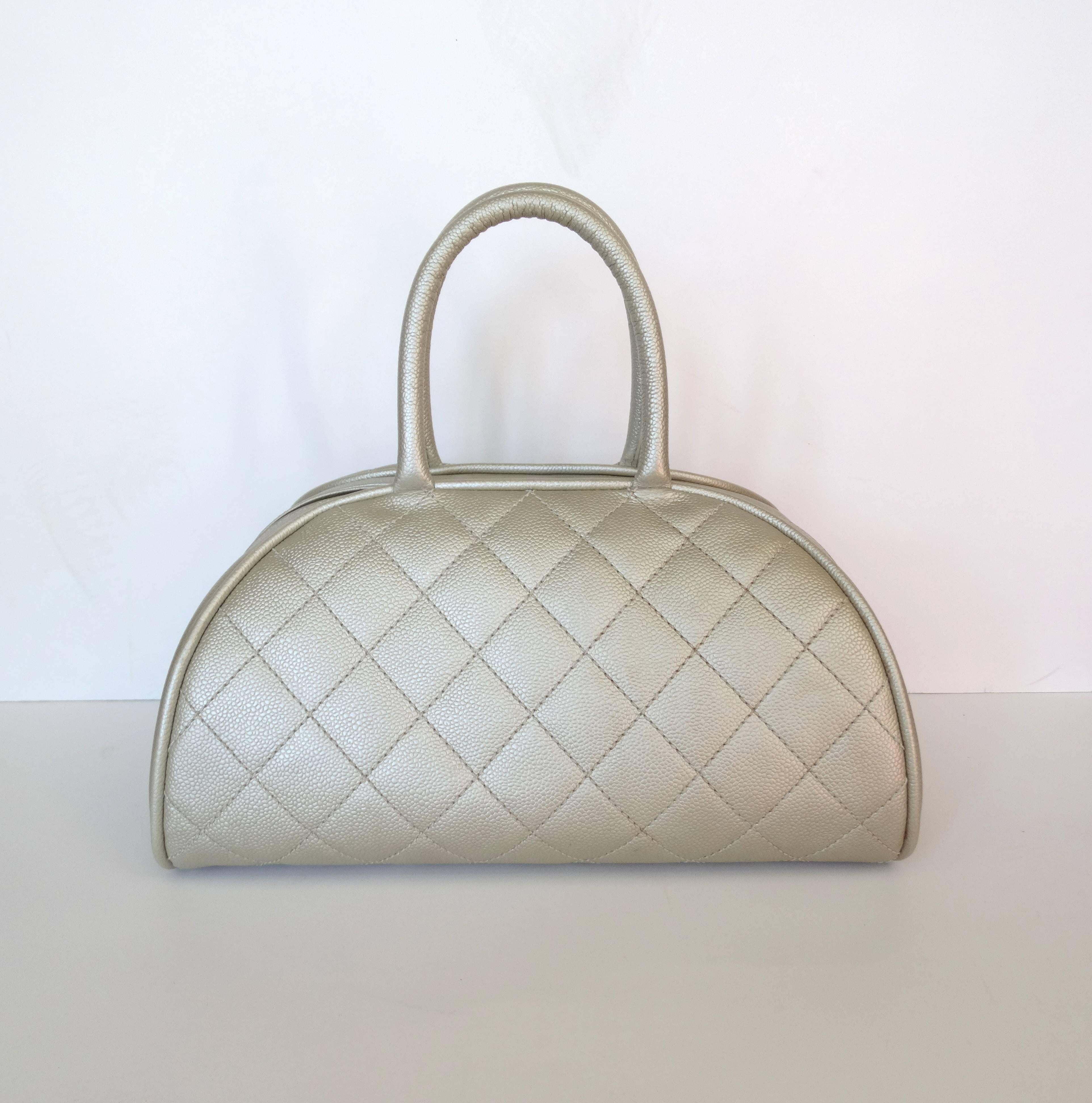 metallic quilted bag