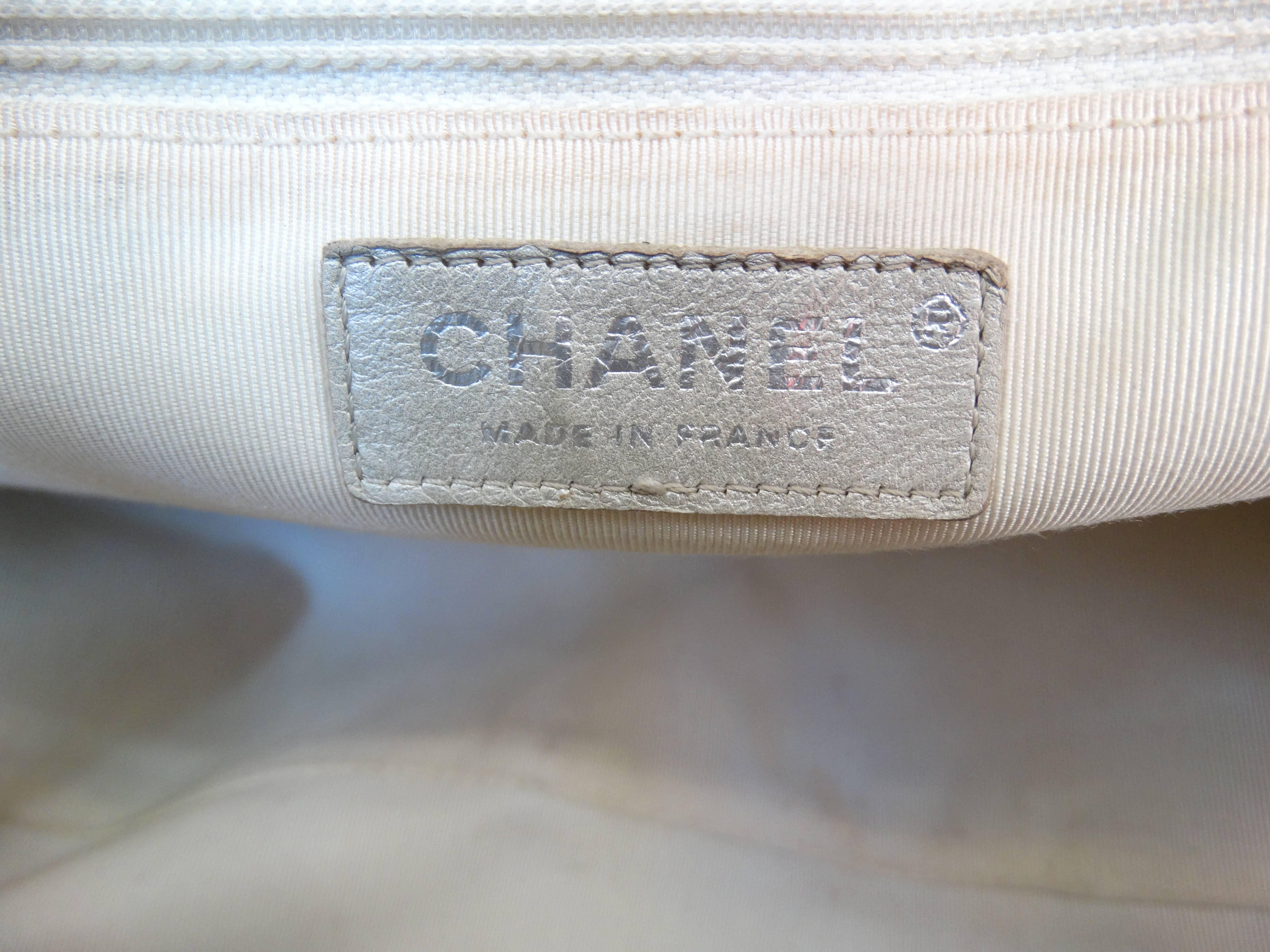 Chanel Metallic Quilted Caviar Bowler Bag In Excellent Condition In Scottsdale, AZ