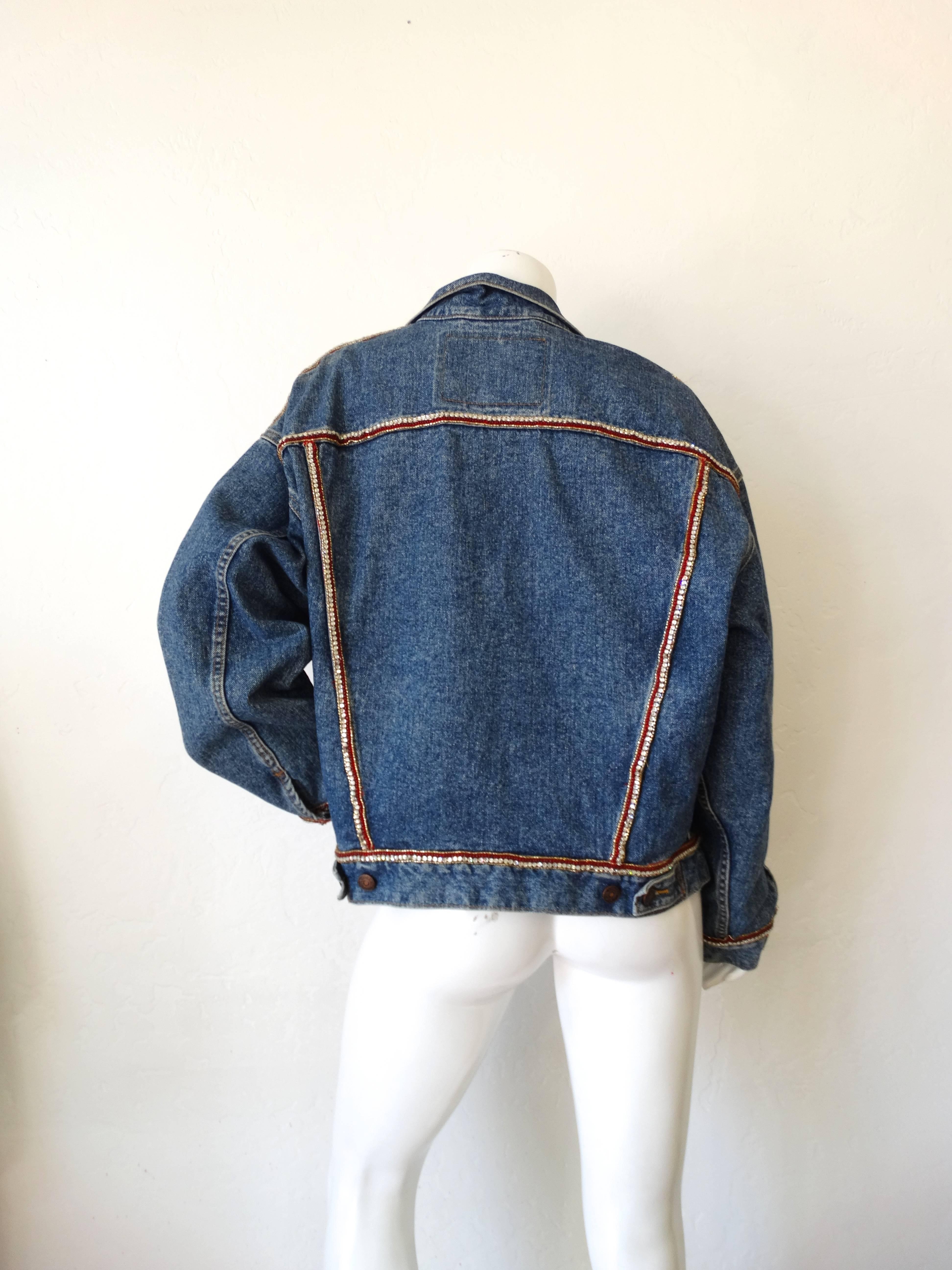 Women's Levis Mary McFadden Couture Rhinestone Denim Jacket 