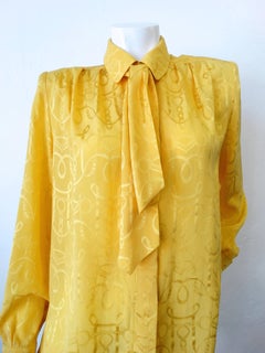 1980er Hermes Ascot-Bluse in Gold
