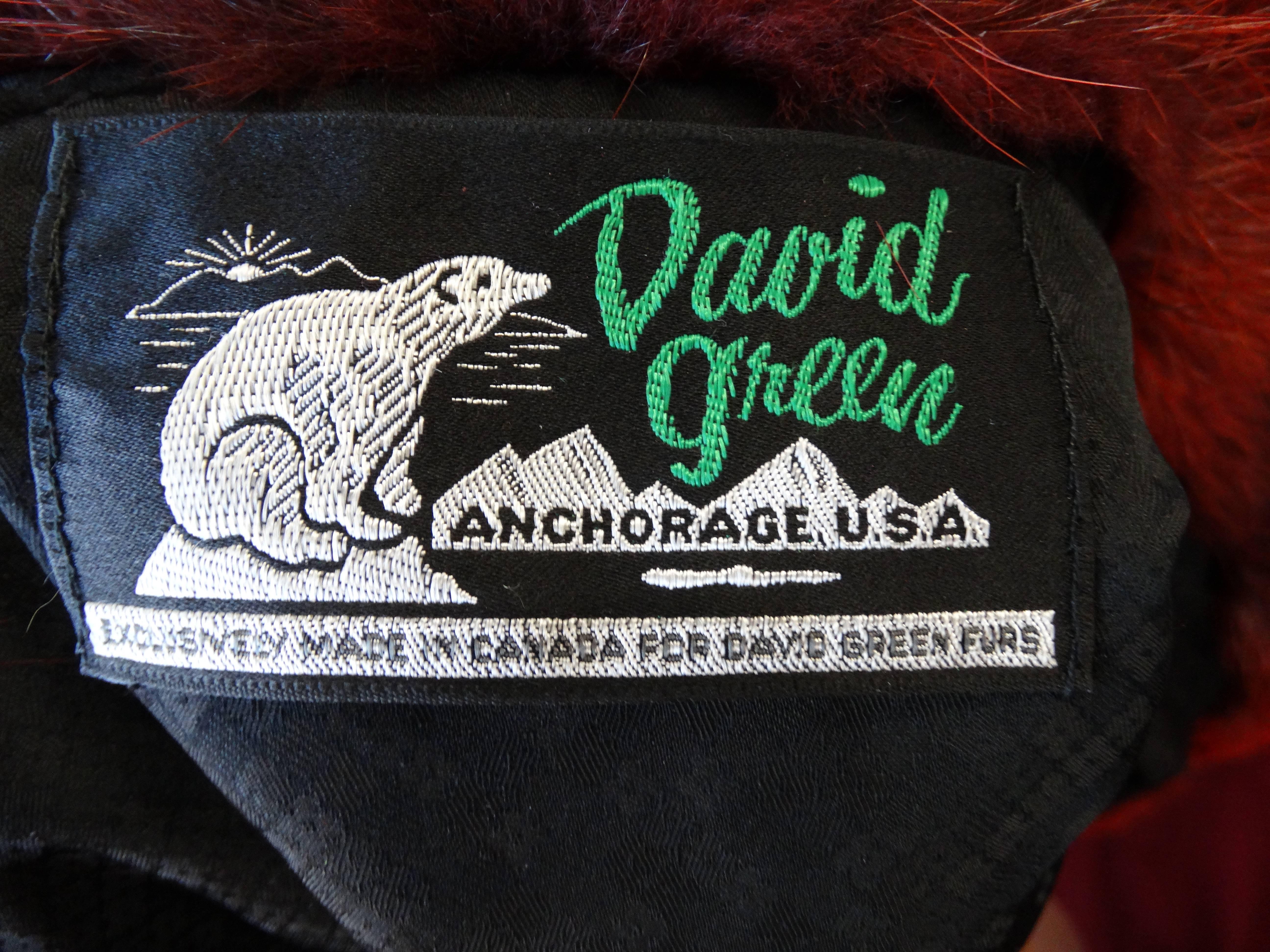 1990s David Green Red Beaver Fur Zip Up Vest  3